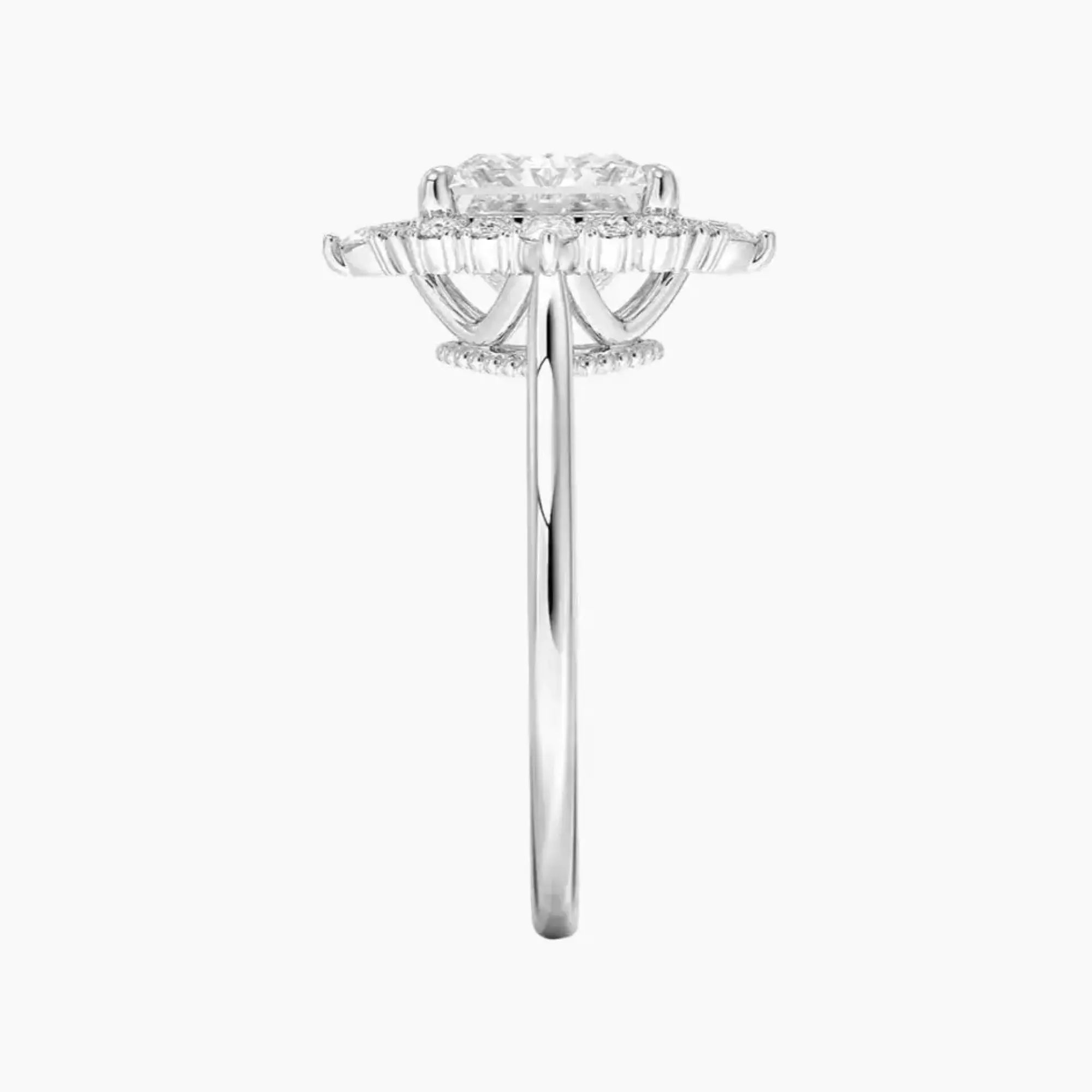 Elara Princess Designer Diamond Ring Setting in 14K Rose Gold