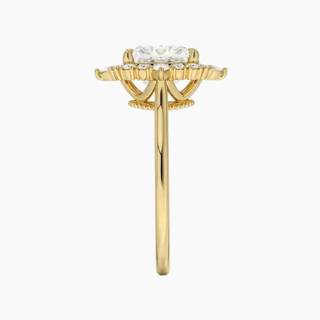 Elara Princess Designer Diamond Ring Setting in 14K White Gold