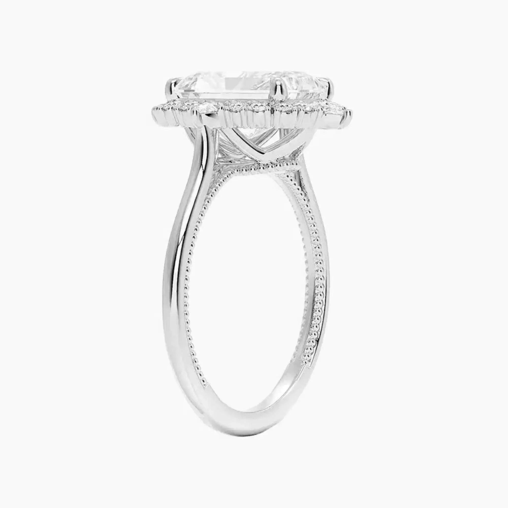 Elara Radiant Designer 1 Carat Lab Grown Diamond Engagement Ring in 14K Yellow Gold