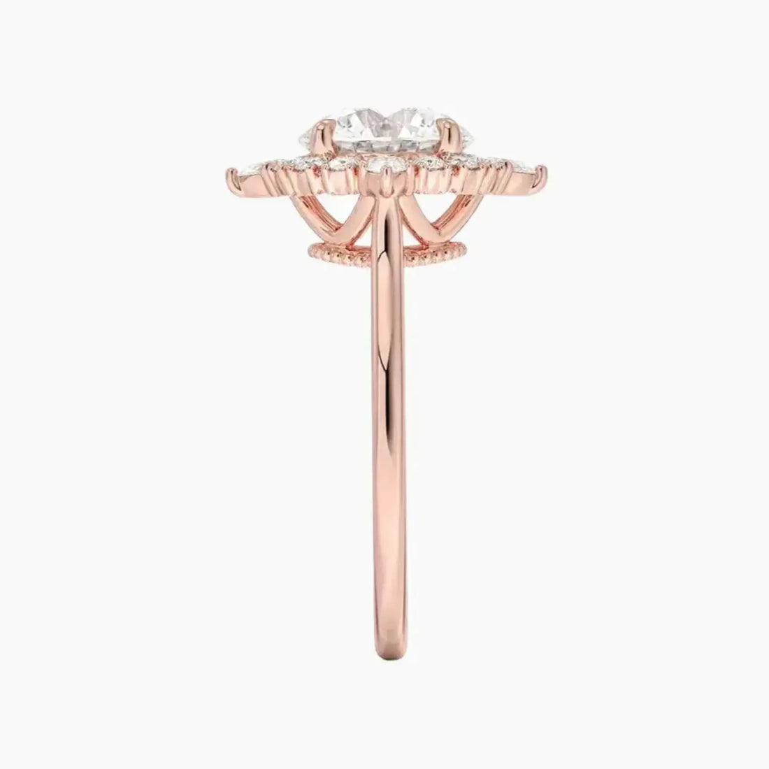 Elara Round Designer Diamond Ring Setting in 18K Yellow Gold