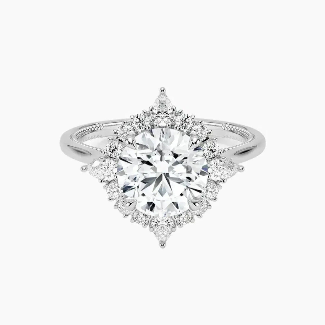 Elara Round Designer 1.5 Carat Lab Grown Diamond Engagement Ring in 18K Yellow Gold
