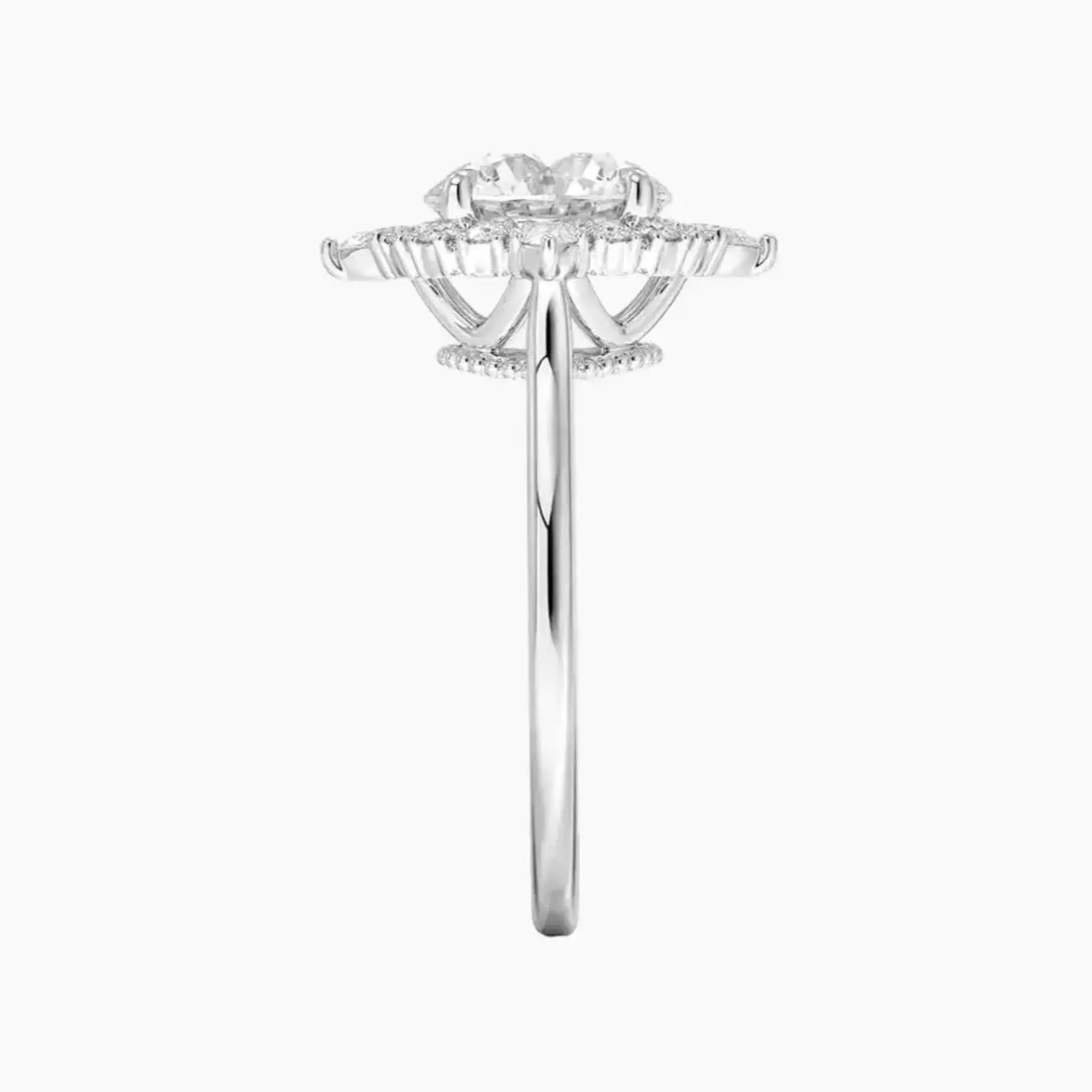 Elara Round Designer 3 Carat Lab Grown Diamond Engagement Ring in 14K Rose Gold