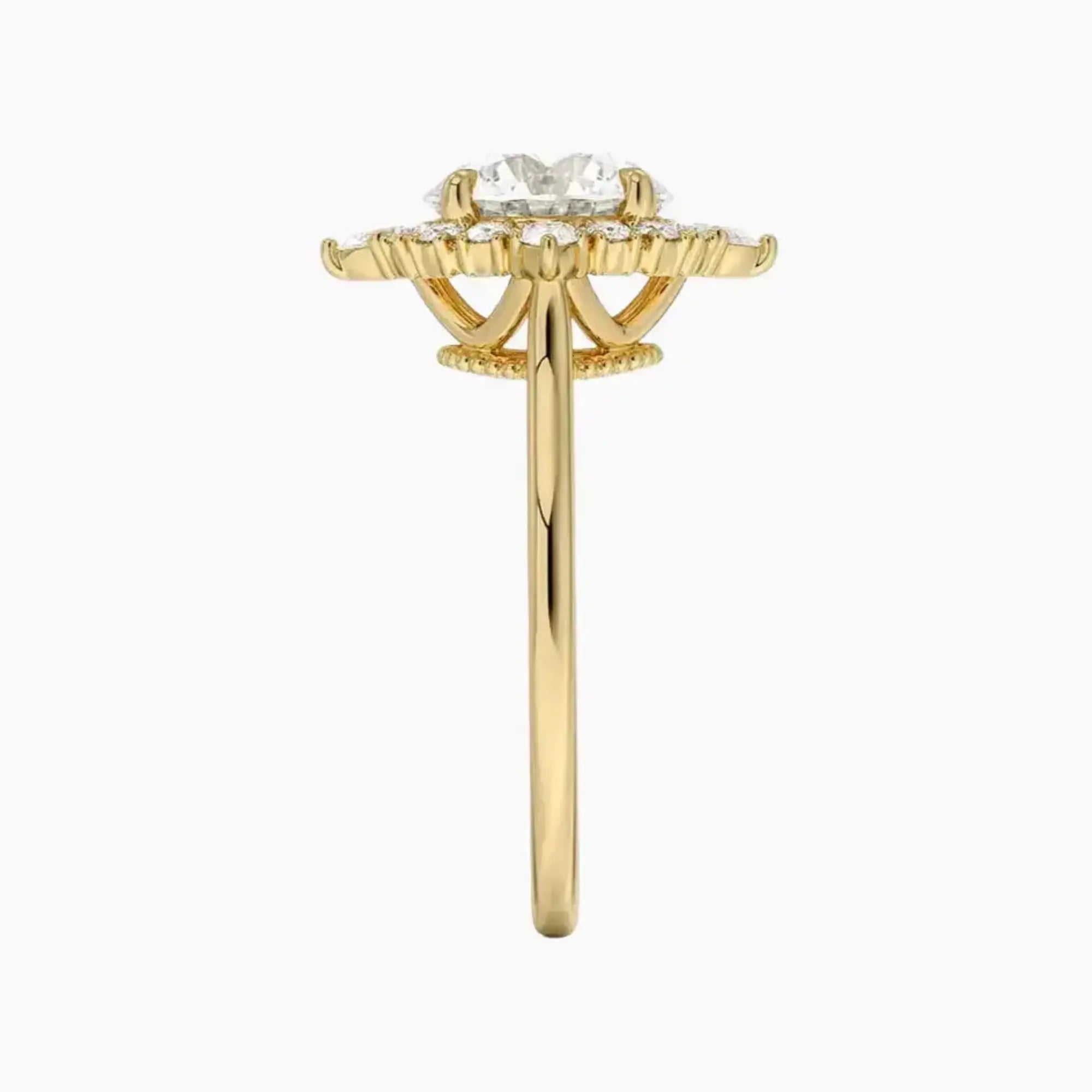 Elara Round Designer 2 Carat Lab Grown Diamond Engagement Ring in 14K Rose Gold