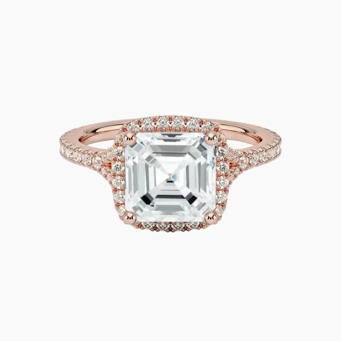 Lysandra Asscher Hidden Halo 1.5 Carat Lab Grown Diamond Engagement Ring in 14K Yellow Gold