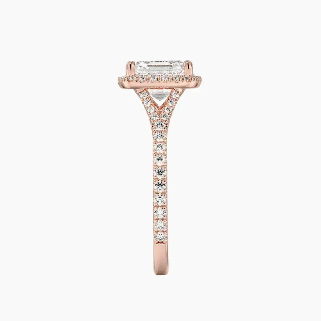 Lysandra Asscher Hidden Halo 2.5 Carat Lab Grown Diamond Engagement Ring in 14K Yellow Gold