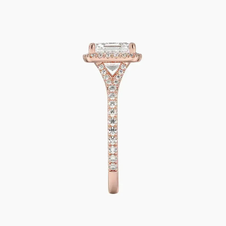 Lysandra Asscher Hidden Halo 1.5 Carat Lab Grown Diamond Engagement Ring in 14K Yellow Gold