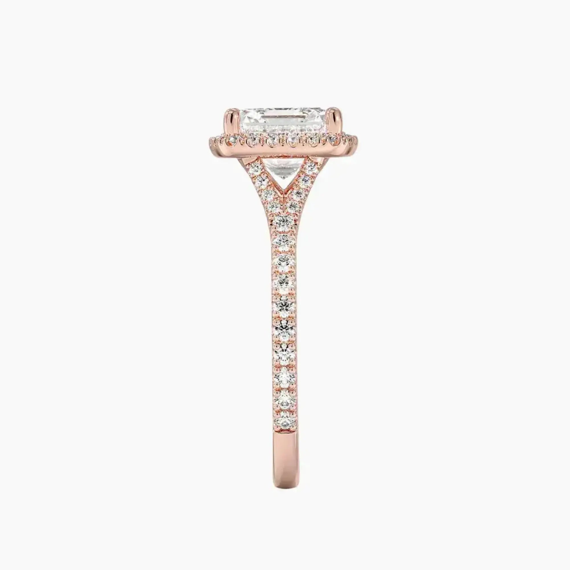 Lysandra Asscher Hidden Halo 1.5 Carat Lab Grown Diamond Engagement Ring in 14K Rose Gold