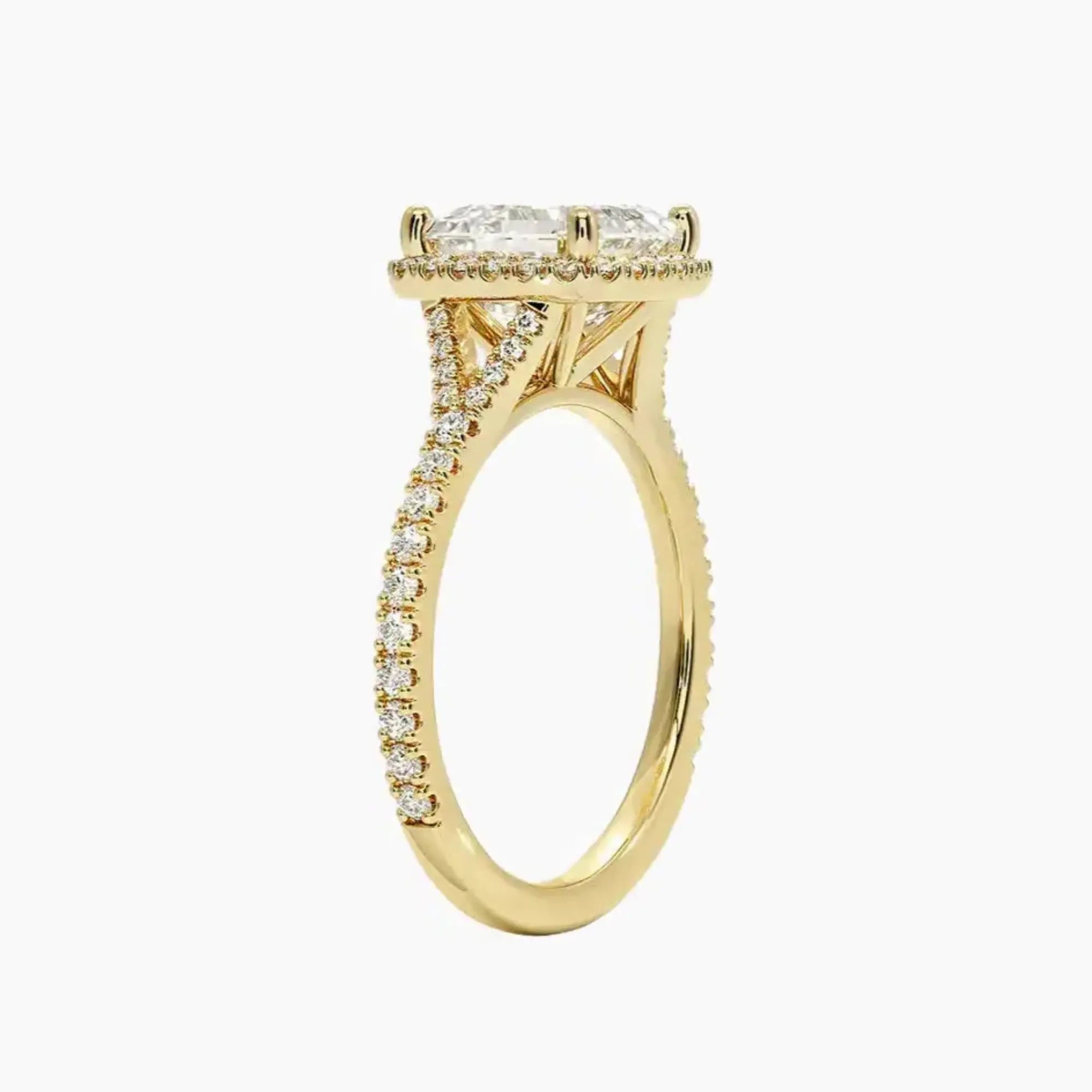 Lysandra Asscher Hidden Halo 1.5 Carat Lab Grown Diamond Engagement Ring in 14K Rose Gold