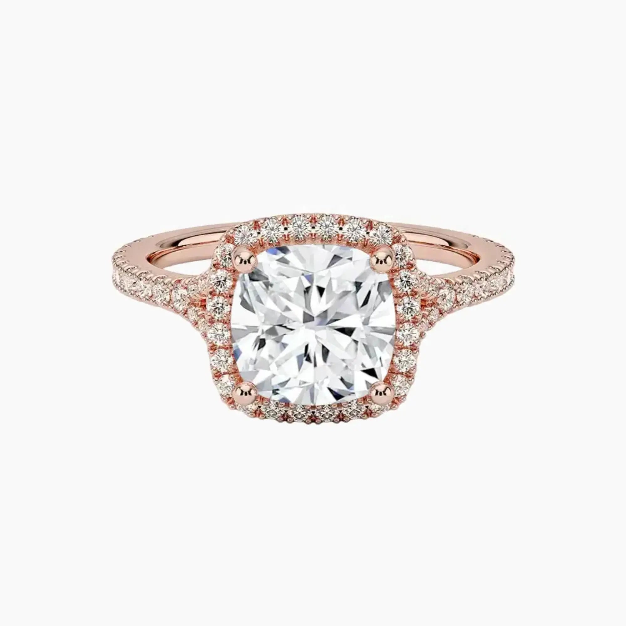 Lysandra Cushion Hidden Halo 1.5 Carat Lab Grown Diamond Engagement Ring in 18K White Gold