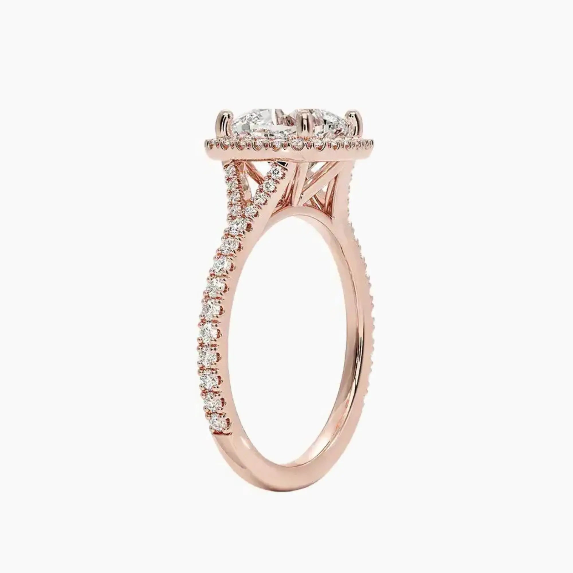 Lysandra Cushion Hidden Halo 3 Carat Lab Grown Diamond Engagement Ring in 18K Yellow Gold