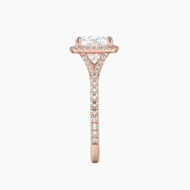 Lysandra Cushion Hidden Halo 2.5 Carat Lab Grown Diamond Engagement Ring in 18K Yellow Gold