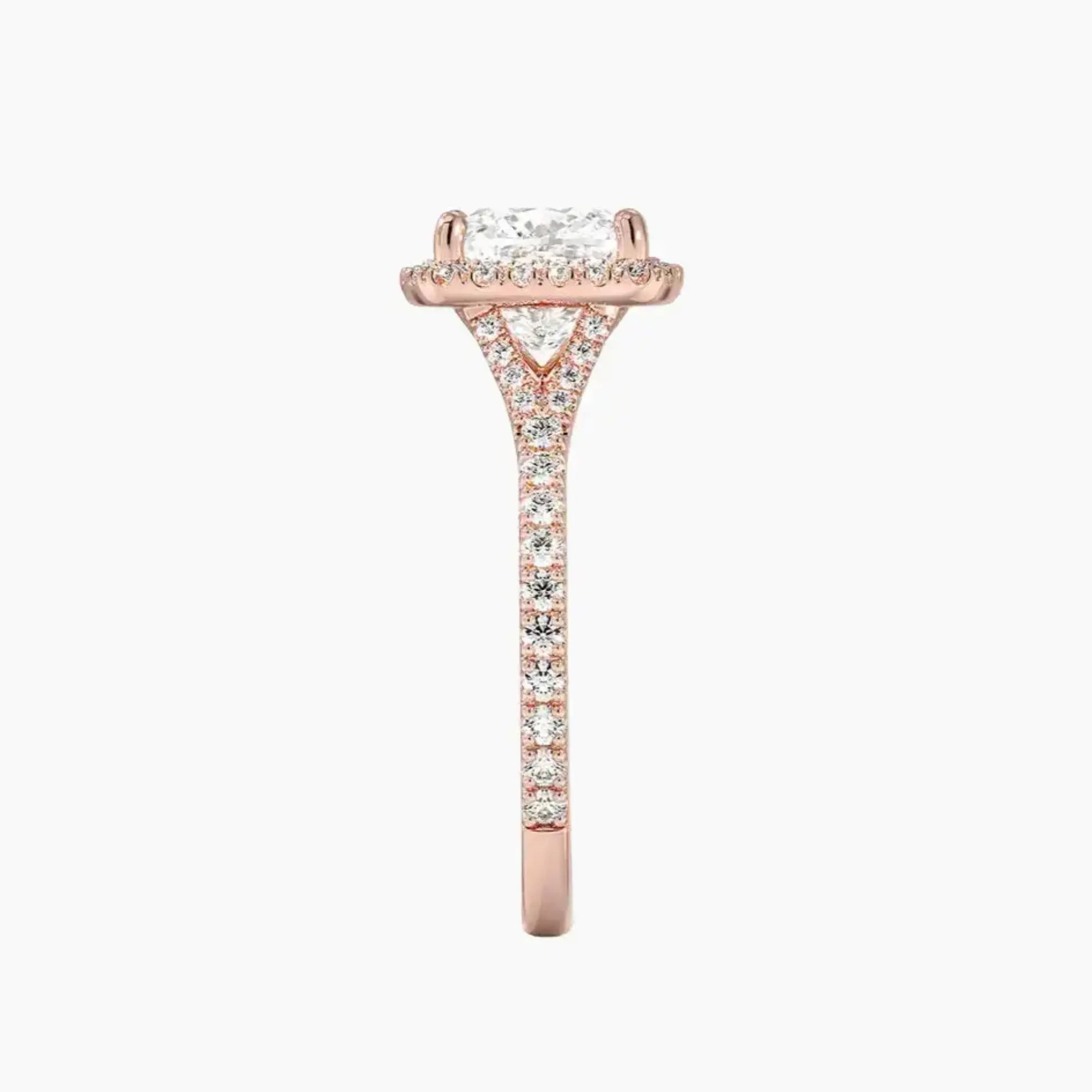 Lysandra Cushion Hidden Halo 3 Carat Lab Grown Diamond Engagement Ring in 14K White Gold