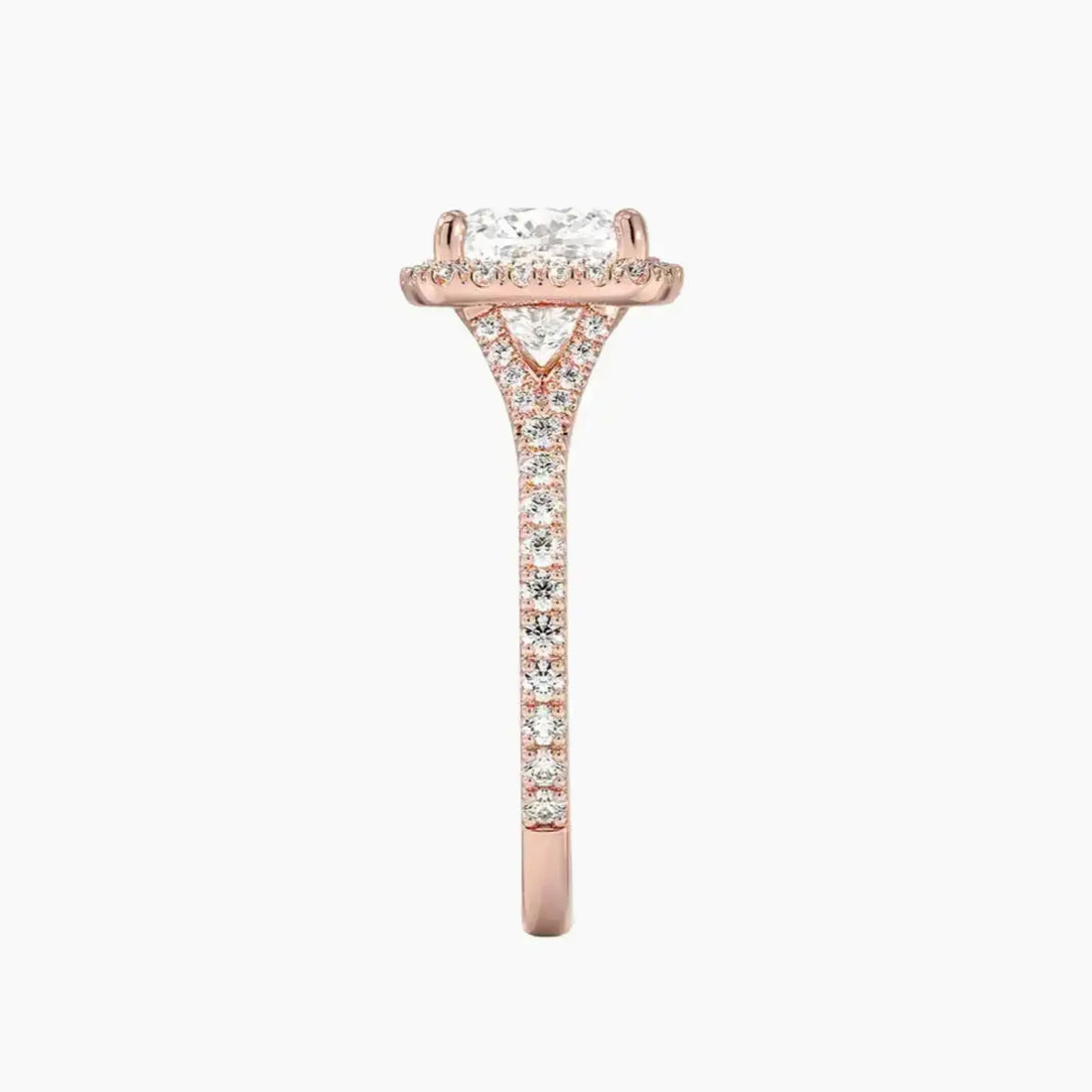 Lysandra Cushion Hidden Halo 2 Carat Lab Grown Diamond Engagement Ring in 14K Yellow Gold