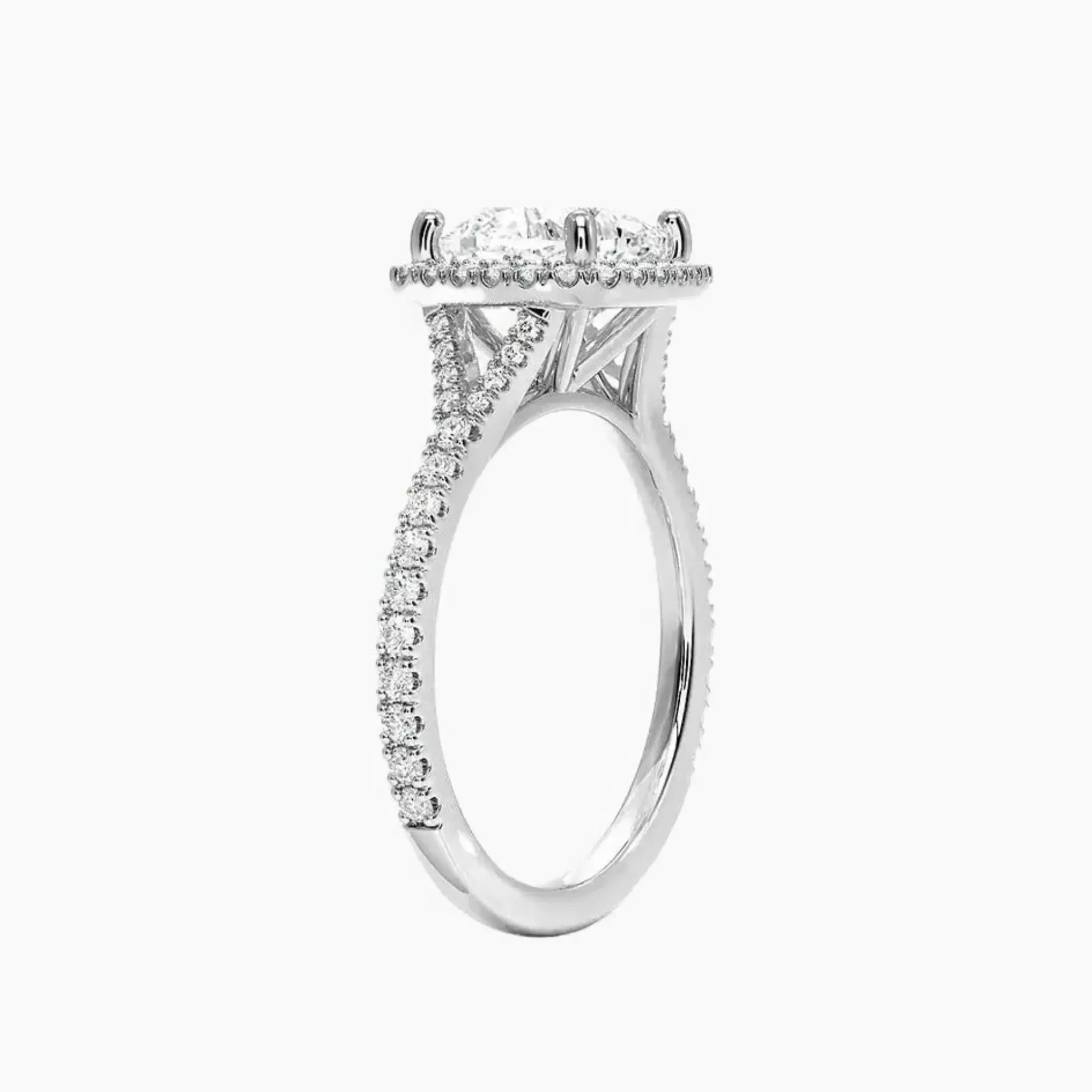 Lysandra Cushion Hidden Halo 2.5 Carat Lab Grown Diamond Engagement Ring in 18K Yellow Gold