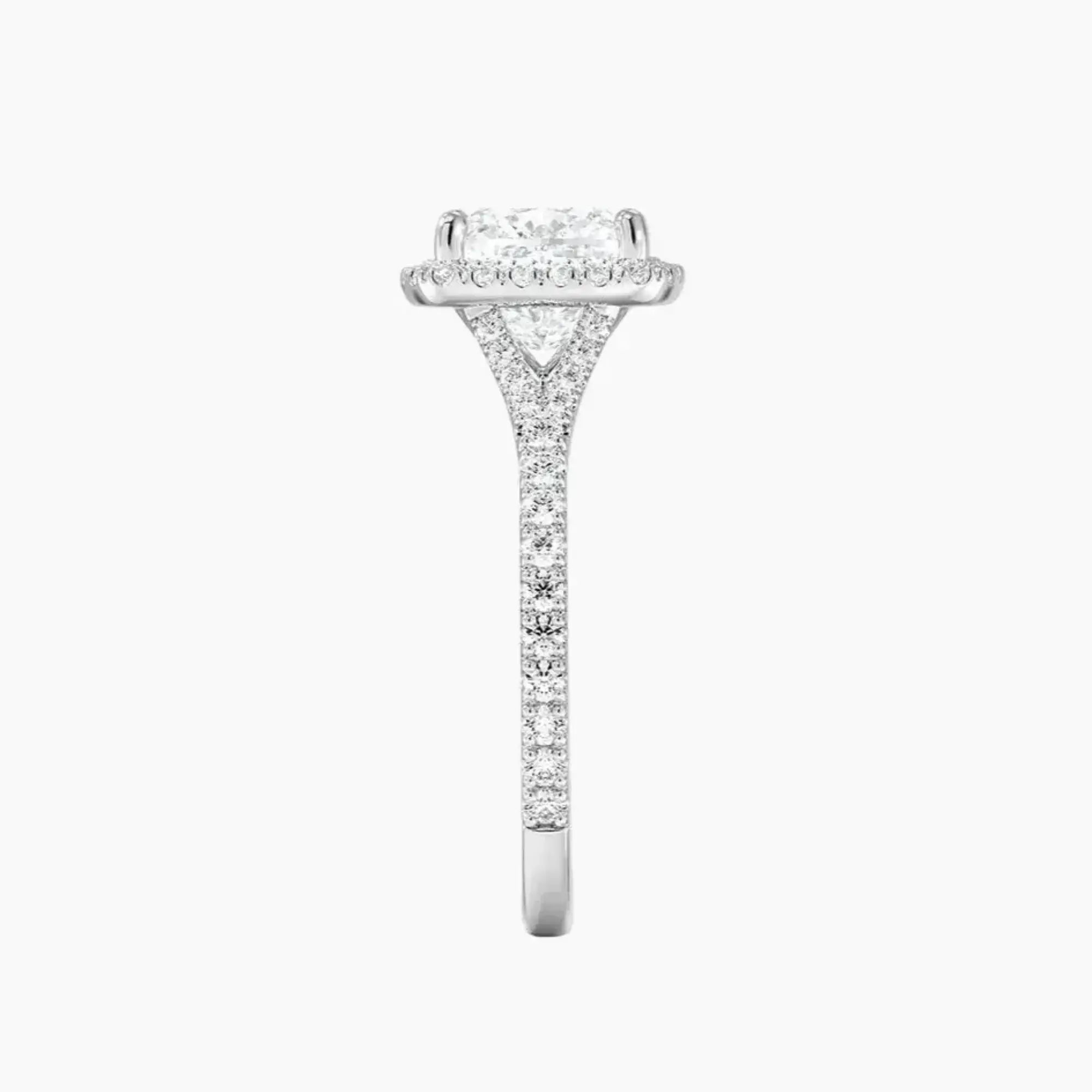 Lysandra Cushion Hidden Halo 1 Carat Lab Grown Diamond Engagement Ring in 18K White Gold
