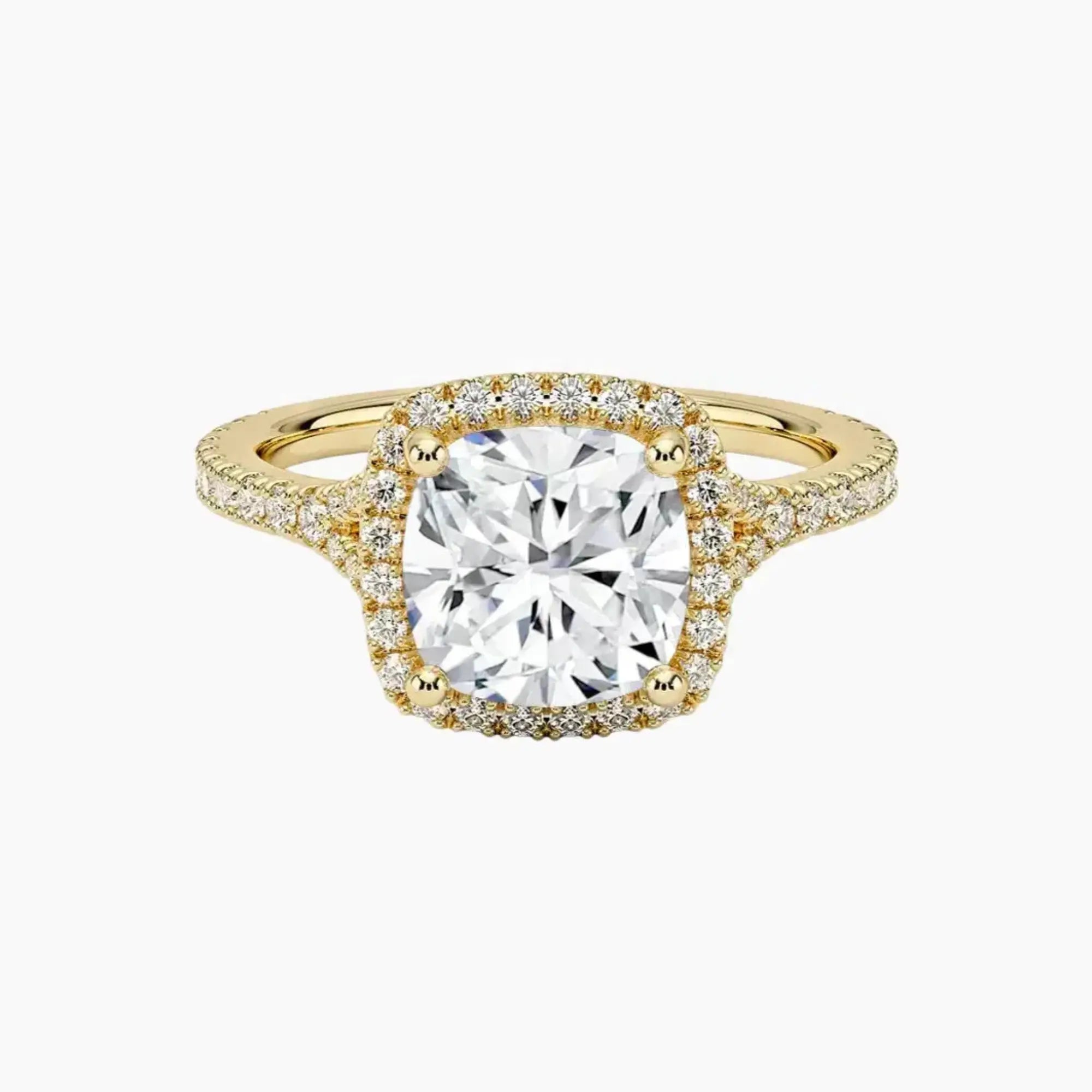 Lysandra Cushion Hidden Halo 1 Carat Lab Grown Diamond Engagement Ring in 18K Rose Gold