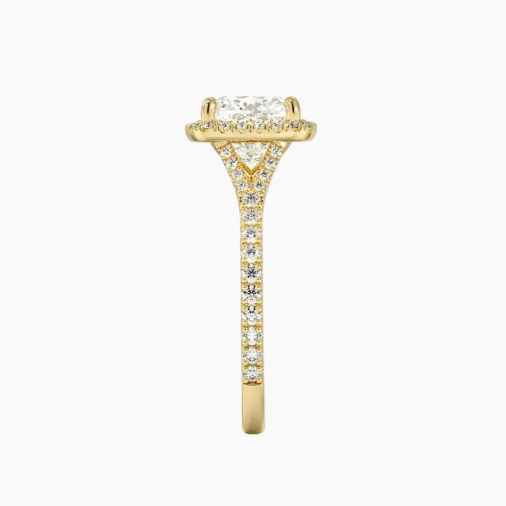Lysandra Cushion Hidden Halo 2.5 Carat Lab Grown Diamond Engagement Ring in 18K Rose Gold