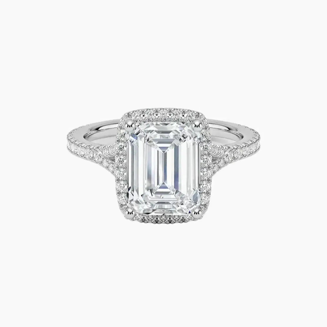 Lysandra Emerald Hidden Halo 1 Carat Lab Grown Diamond Engagement Ring in 14K Rose Gold