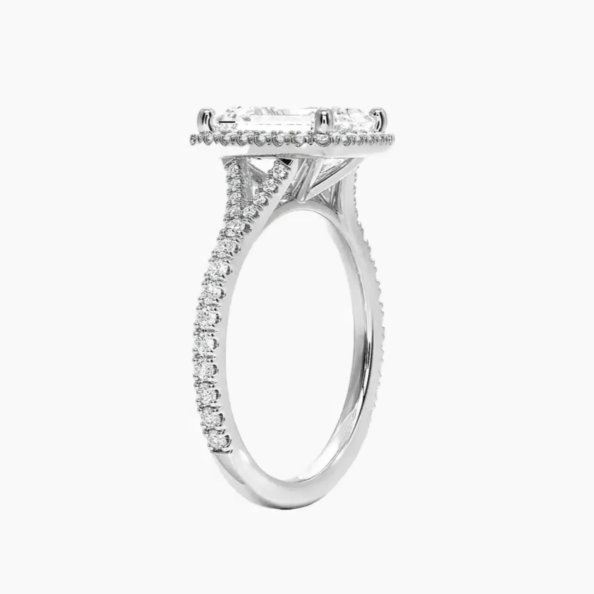 Lysandra Emerald Hidden Halo 2 Carat Lab Grown Diamond Engagement Ring in 14K Yellow Gold