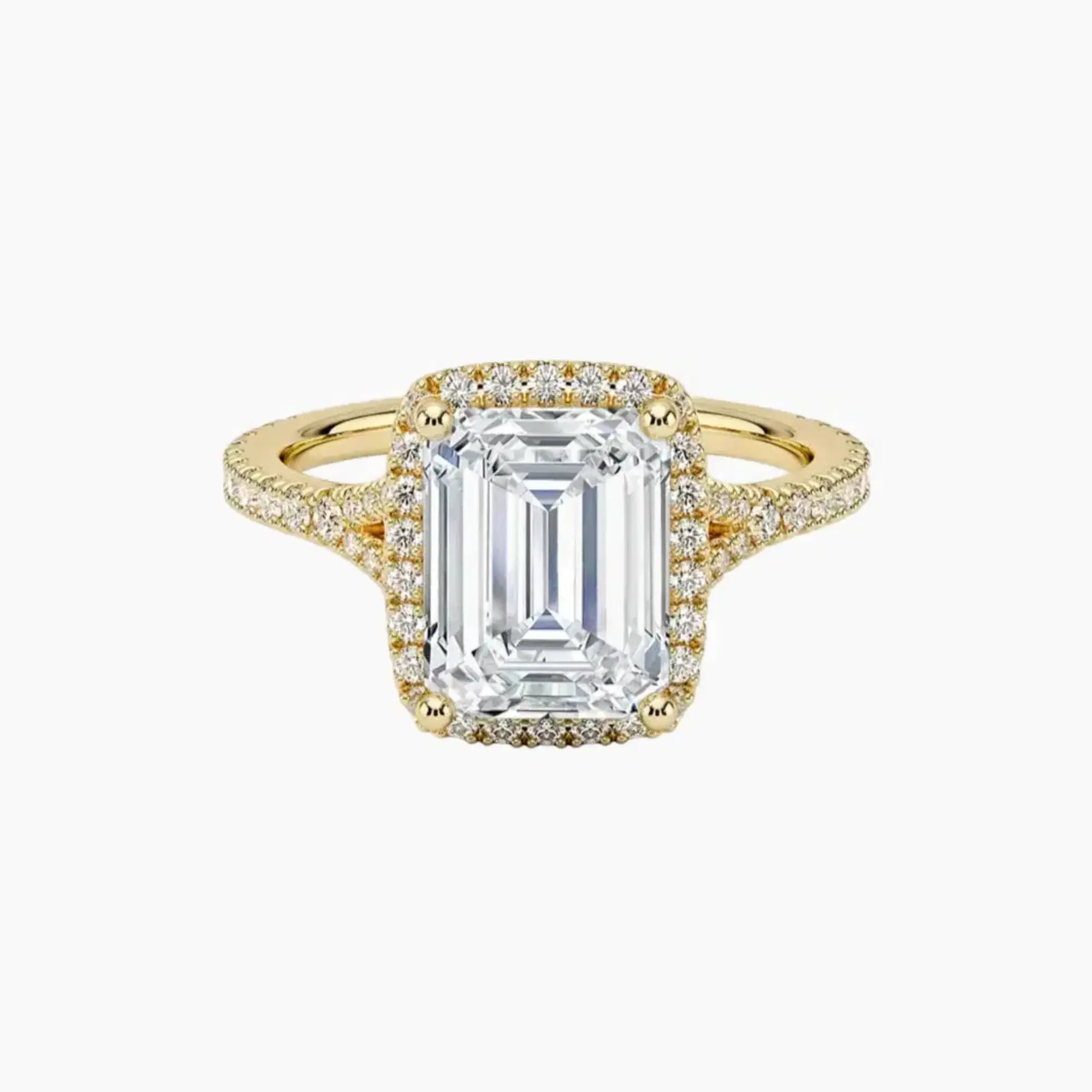 Lysandra Emerald Hidden Halo 1.5 Carat Lab Grown Diamond Engagement Ring in 14K Rose Gold
