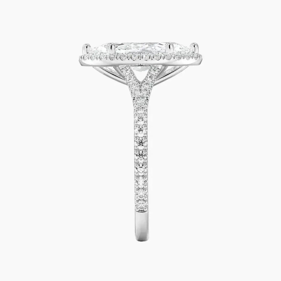 Lysandra Marquise Hidden Halo Diamond Ring Setting in 14K Rose Gold
