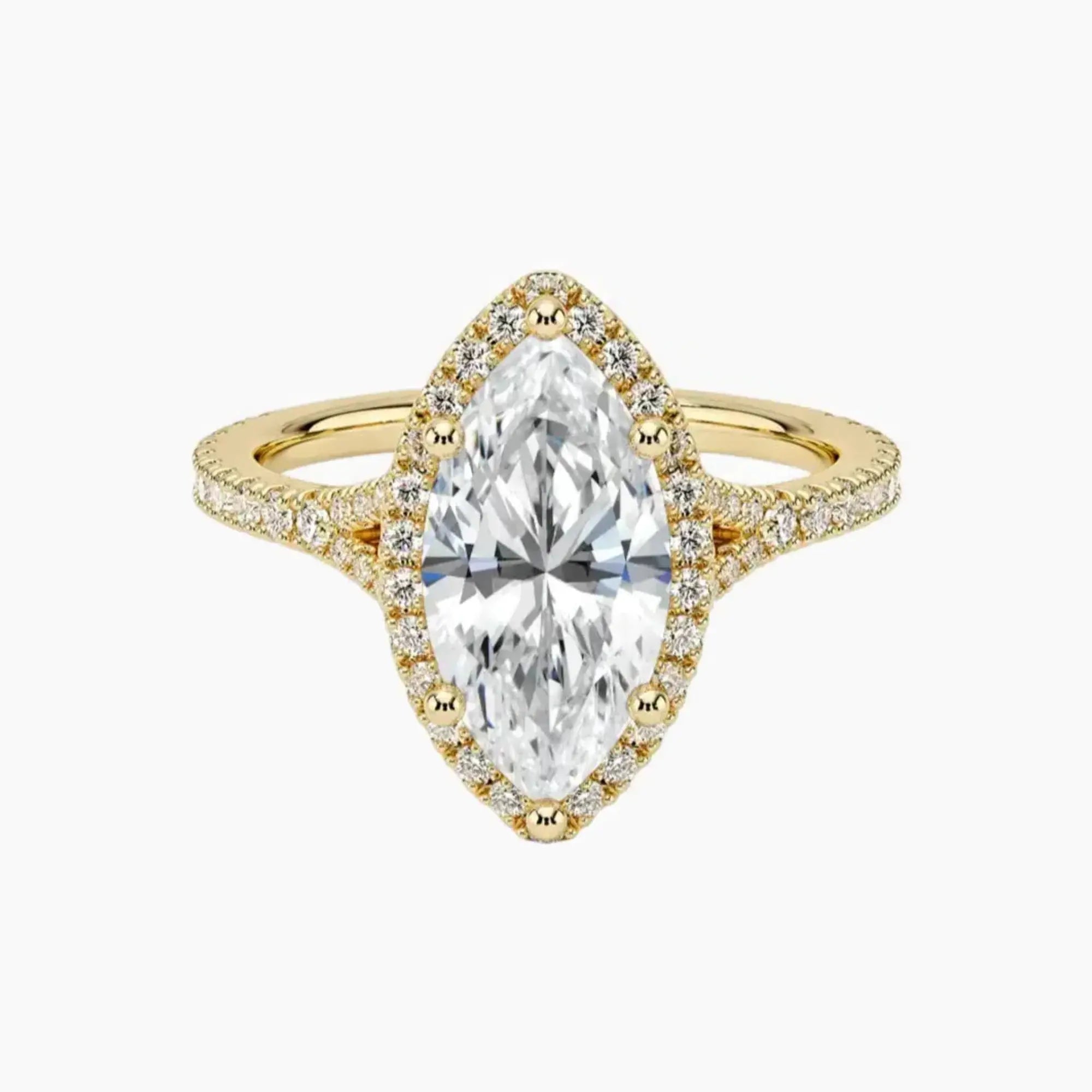 Lysandra Marquise Hidden Halo Diamond Ring Setting in 14K White Gold