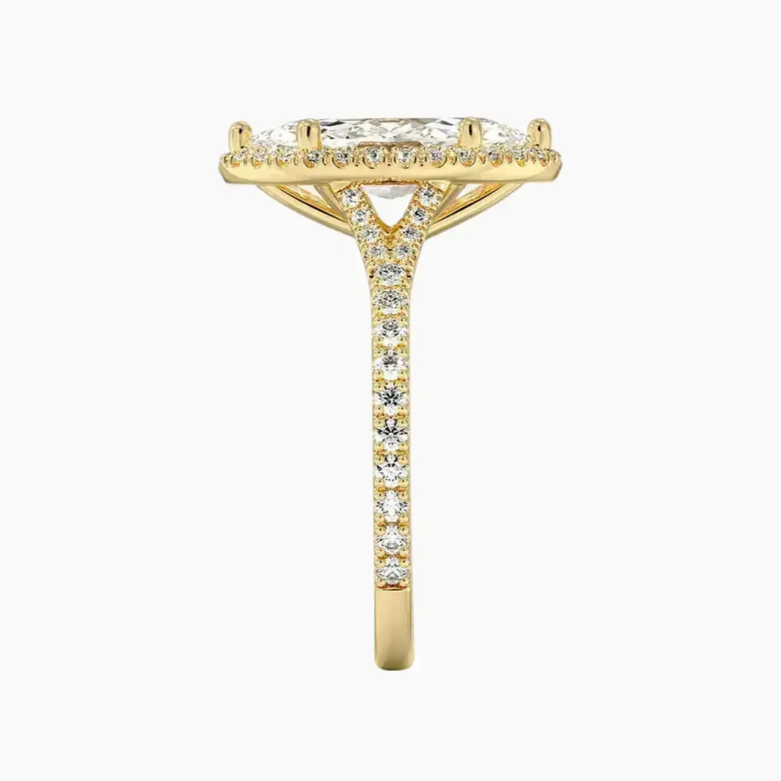 Lysandra Marquise Hidden Halo 3 Carat Lab Grown Diamond Engagement Ring in 14K Rose Gold