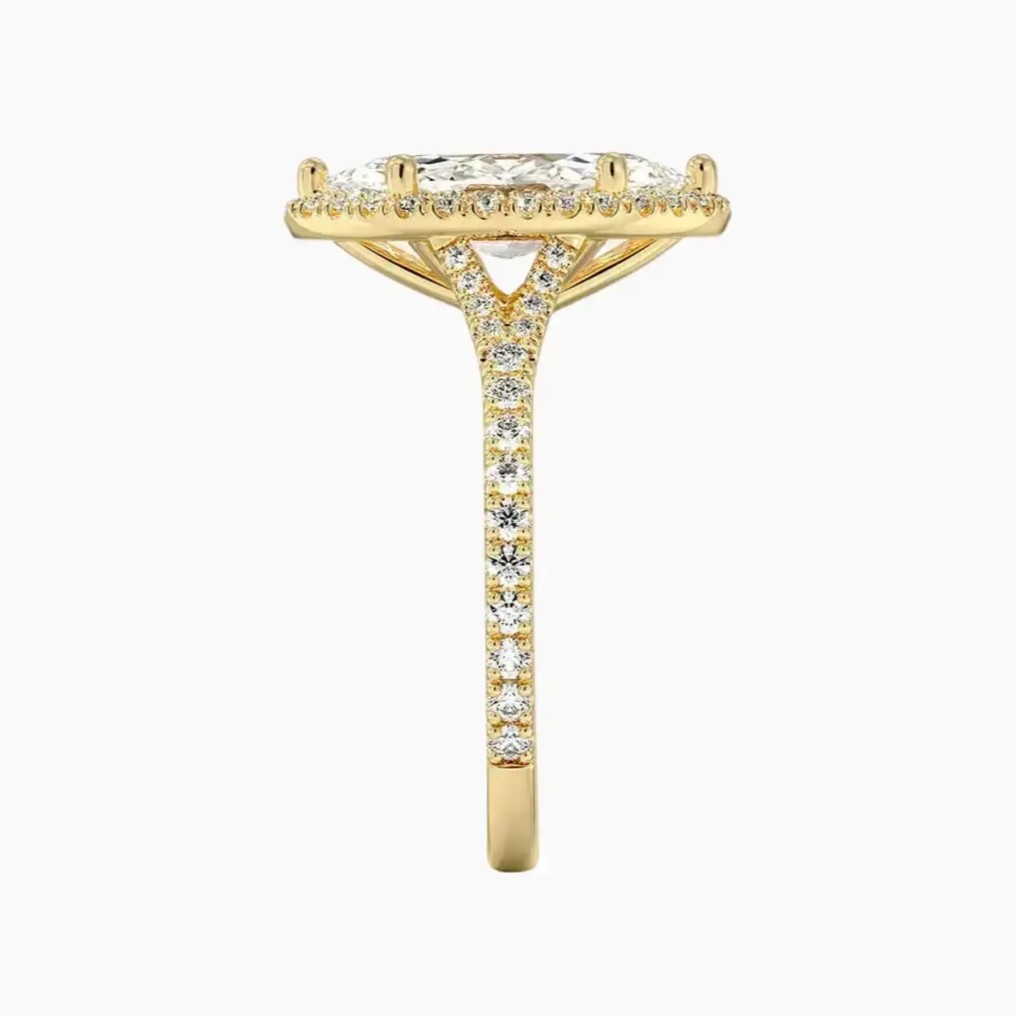 Lysandra Marquise Hidden Halo Diamond Ring Setting in 14K Rose Gold
