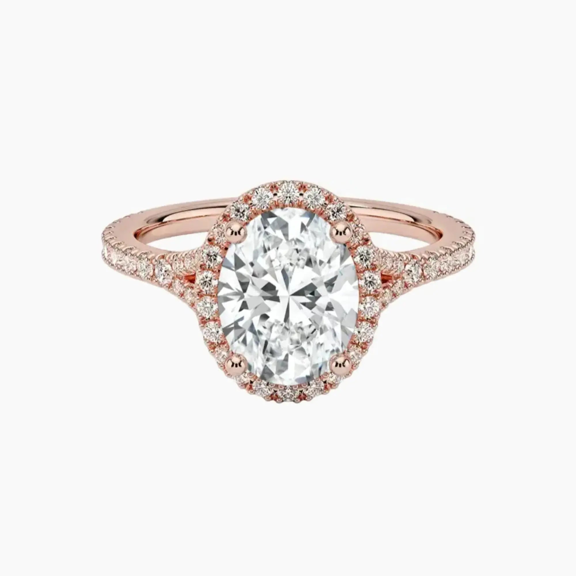 Lysandra Oval Hidden Halo 2 Carat Lab Grown Diamond Engagement Ring in 14K White Gold