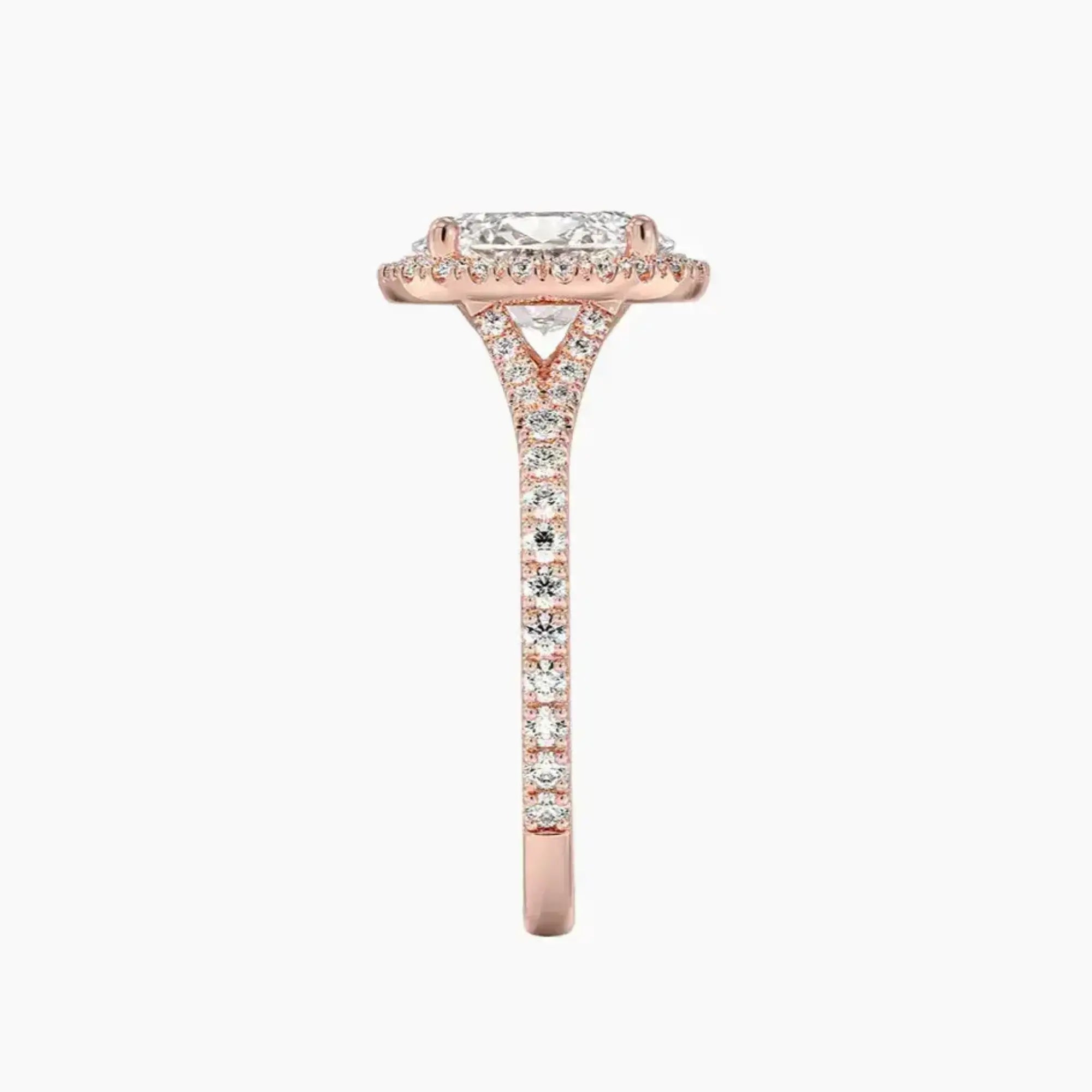 Lysandra Oval Hidden Halo 1.5 Carat Lab Grown Diamond Engagement Ring in 18K Yellow Gold