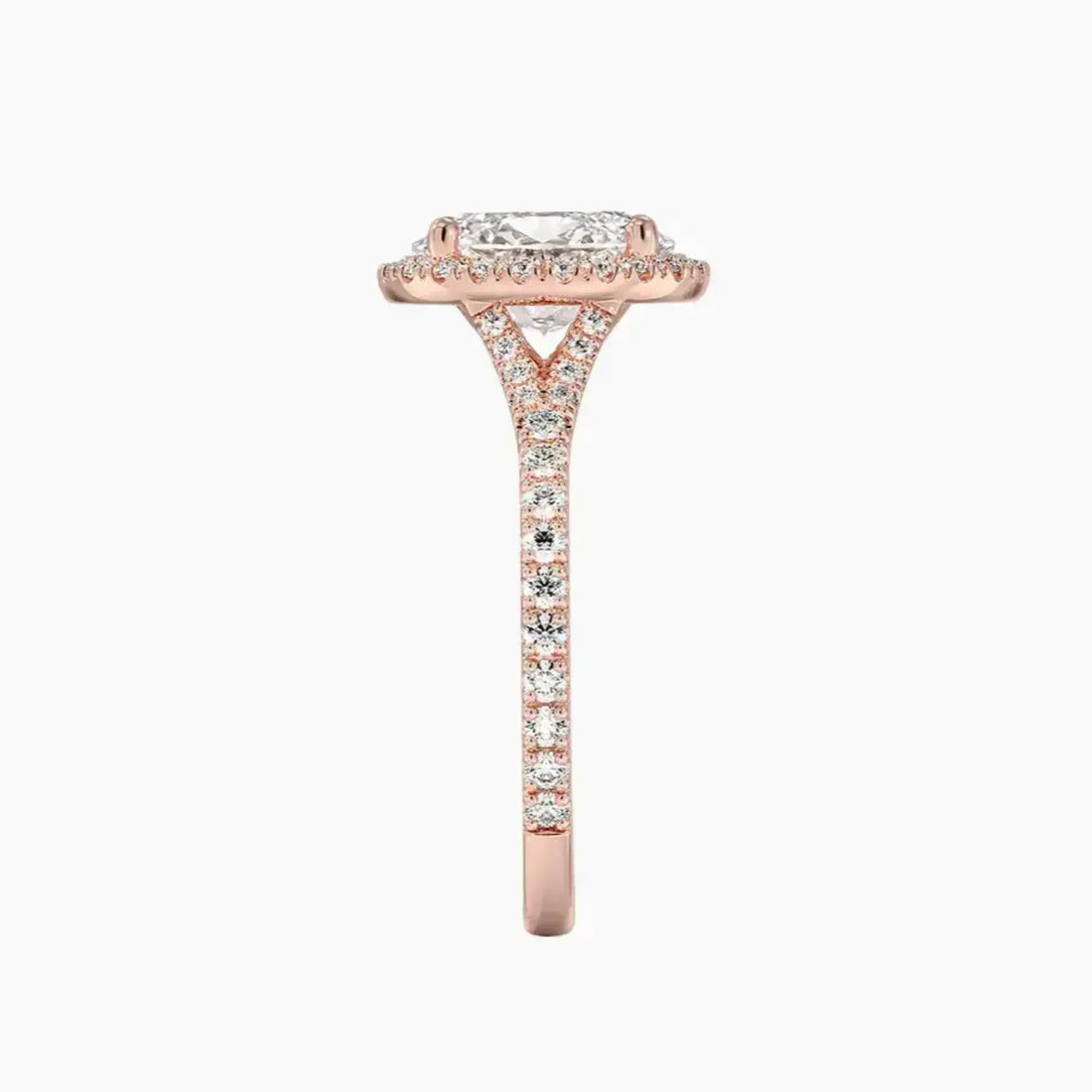 Lysandra Oval Hidden Halo 3 Carat Lab Grown Diamond Engagement Ring in 18K Yellow Gold