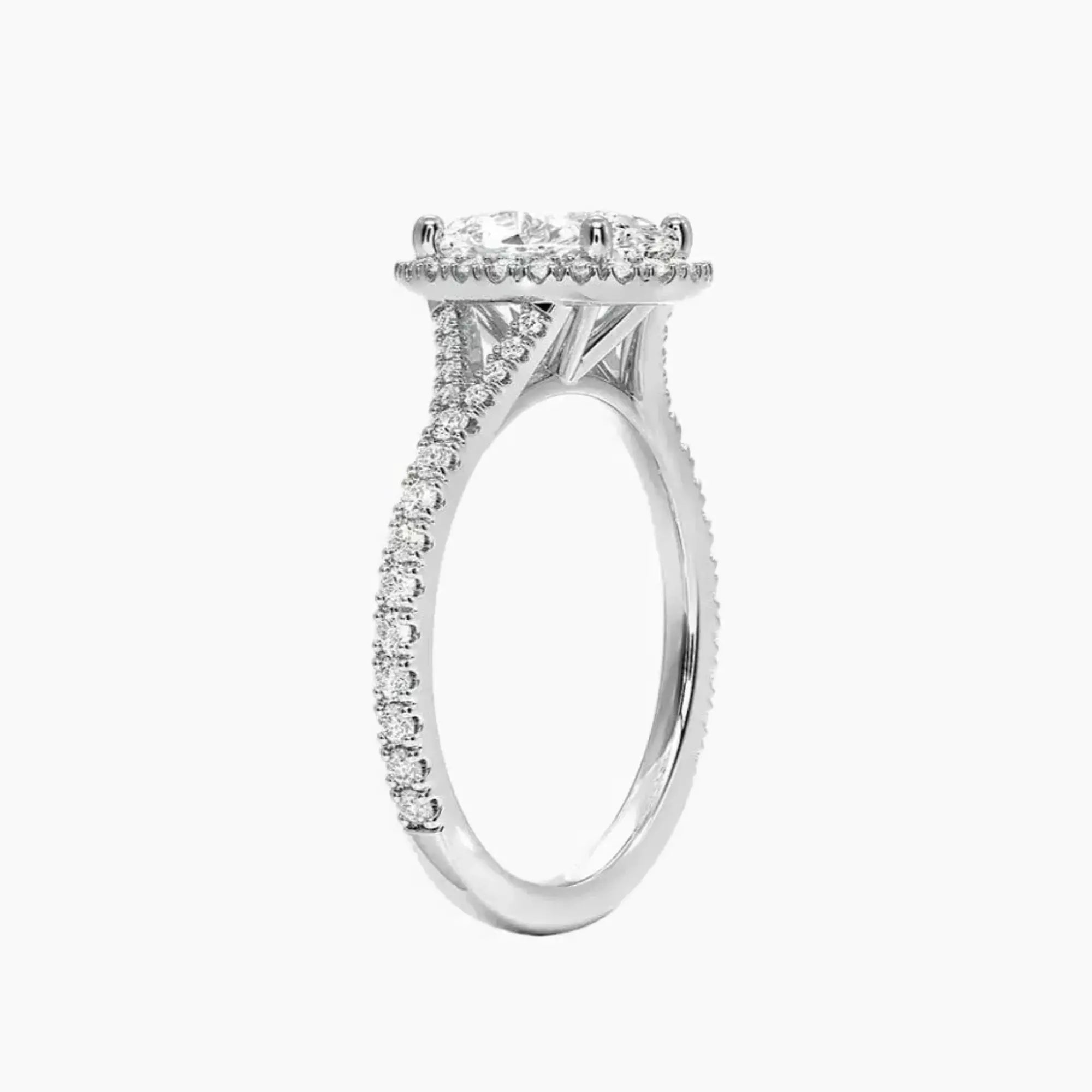 Lysandra Oval Hidden Halo 1.5 Carat Lab Grown Diamond Engagement Ring in 14K Yellow Gold