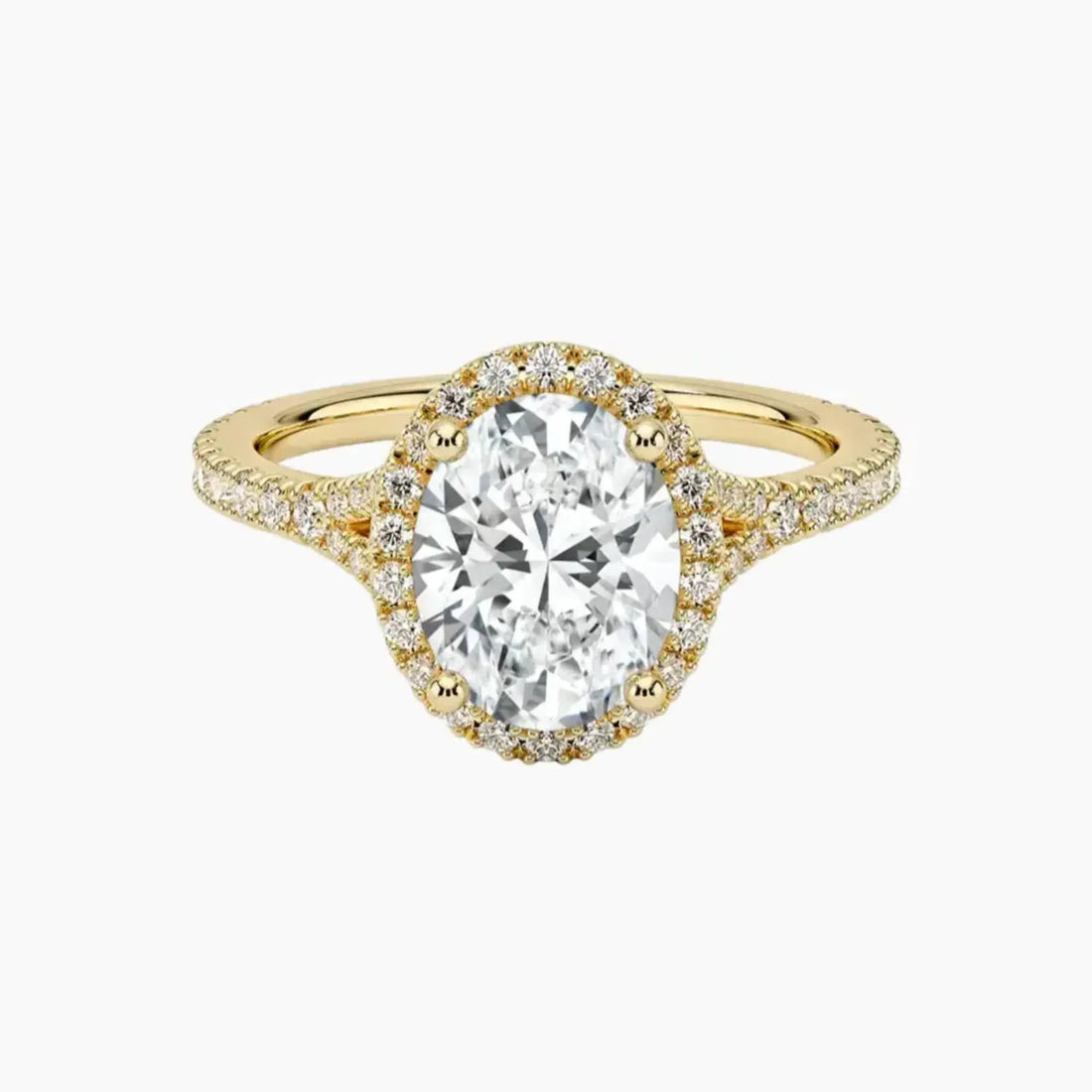 Lysandra Oval Hidden Halo 3 Carat Lab Grown Diamond Engagement Ring in 18K Rose Gold