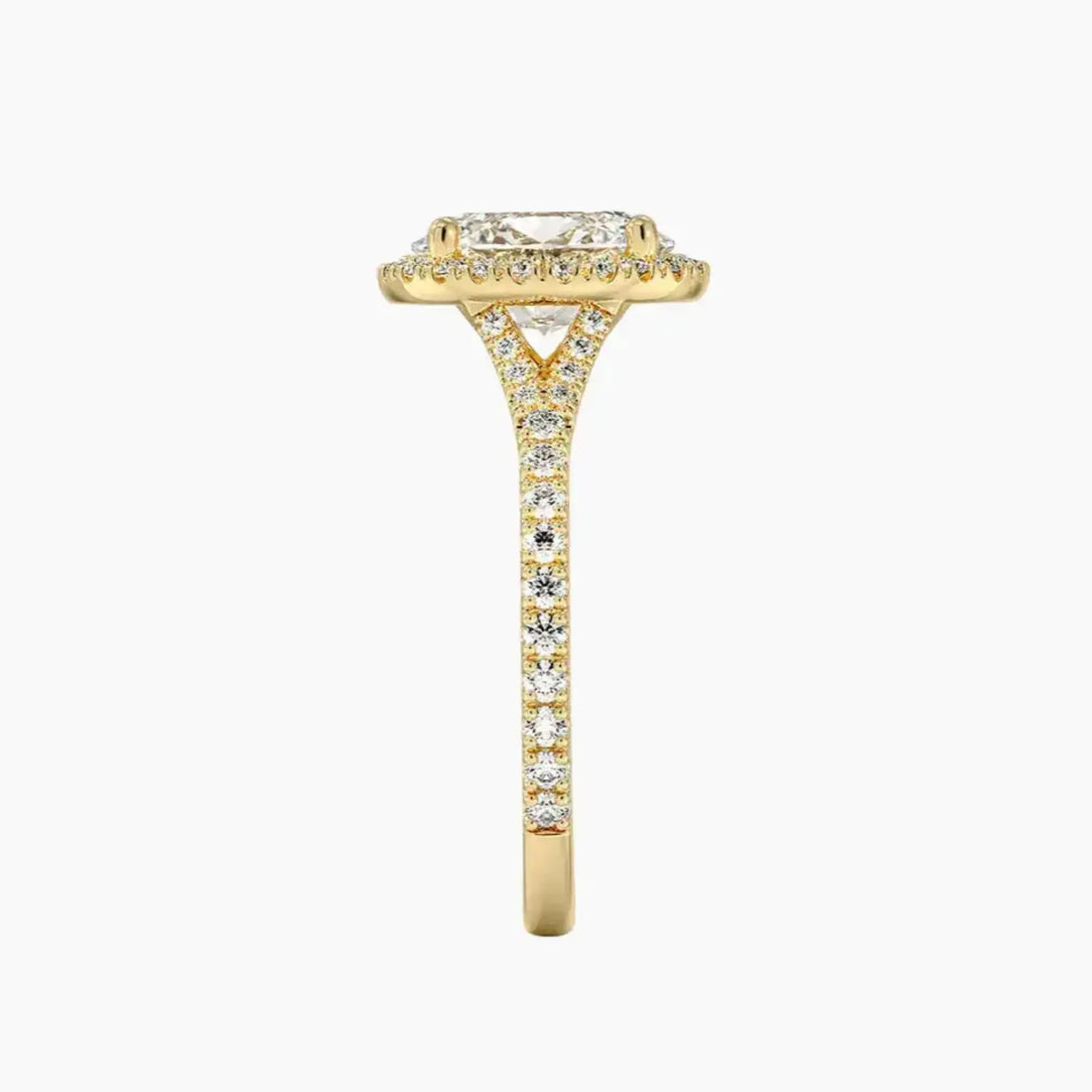 Lysandra Oval Hidden Halo 3 Carat Lab Grown Diamond Engagement Ring in 18K Rose Gold