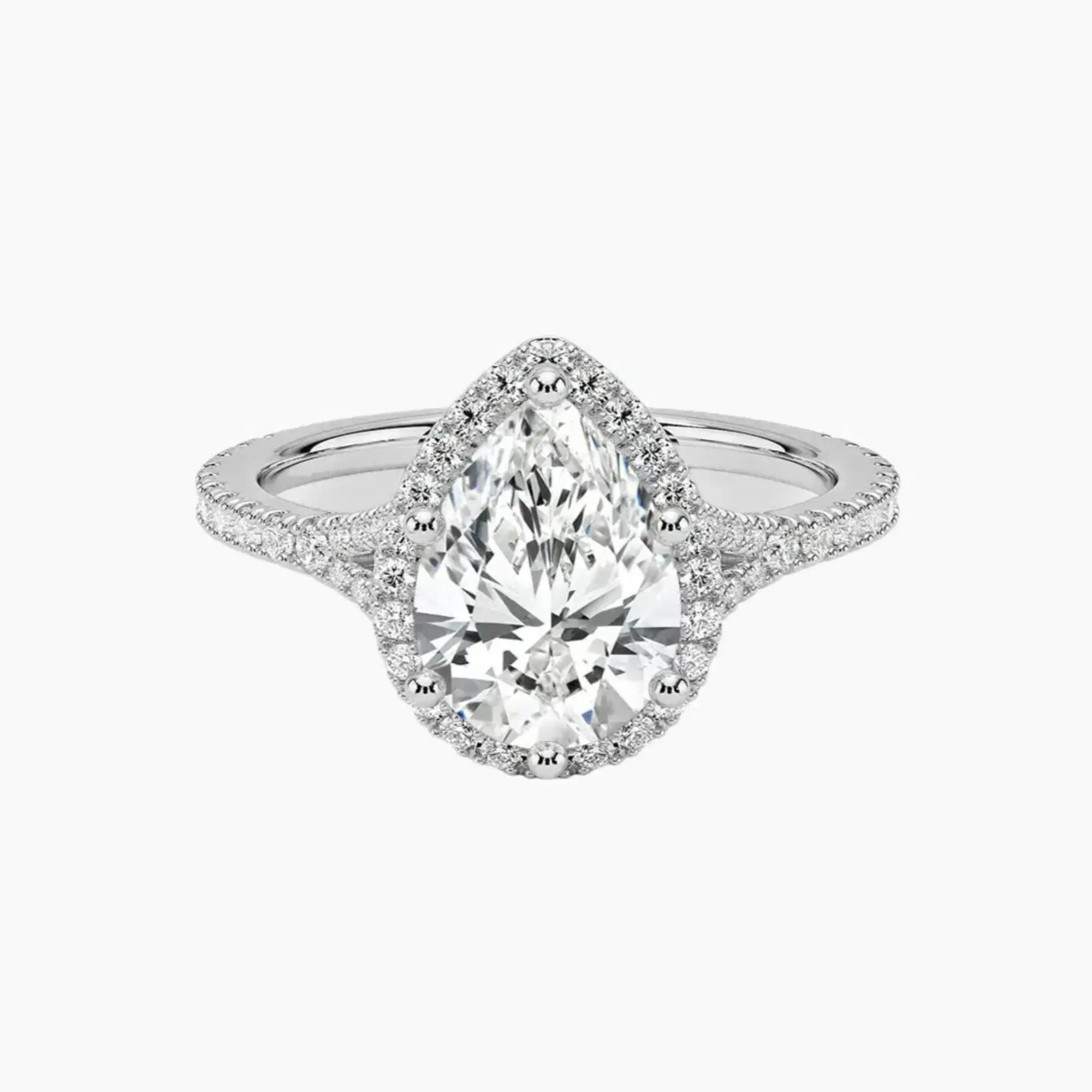 Lysandra Pear Hidden Halo 1.5 Carat Lab Grown Diamond Engagement Ring in 14K Yellow Gold