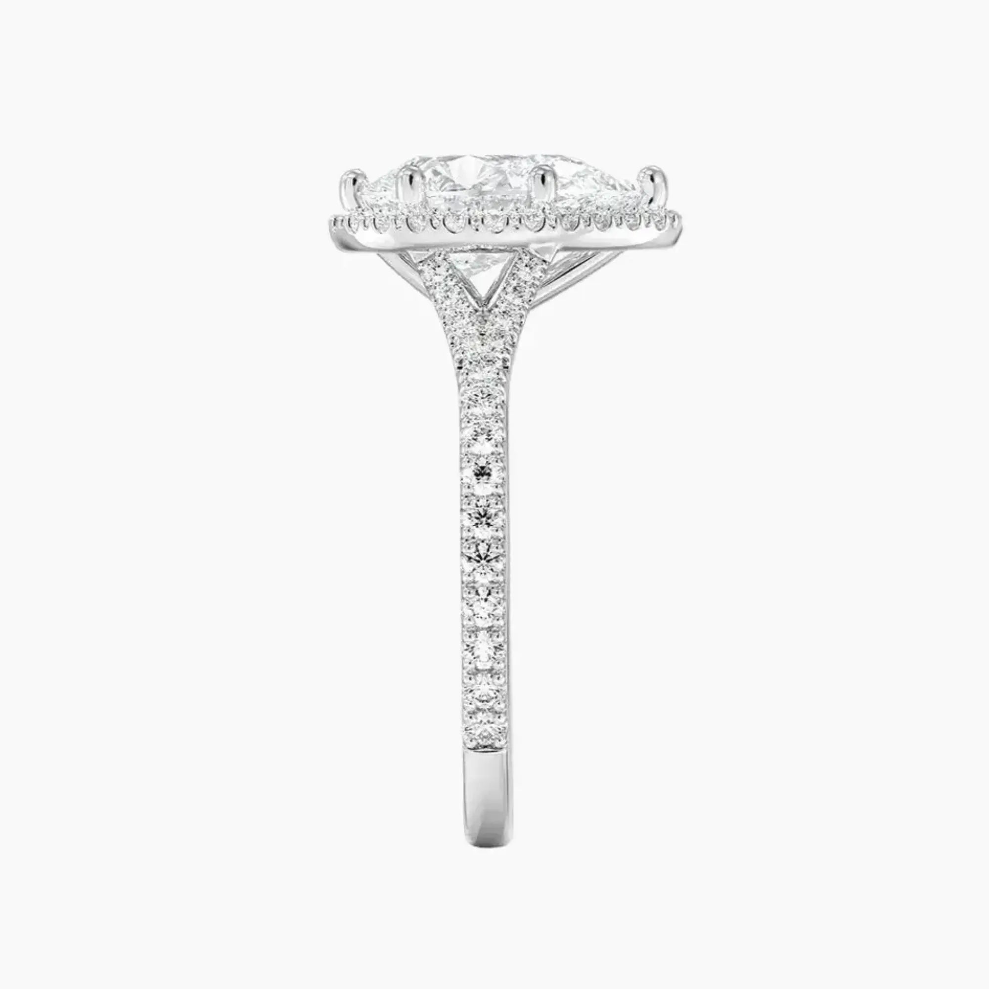 Lysandra Pear Hidden Halo 1.5 Carat Lab Grown Diamond Engagement Ring in 14K Yellow Gold