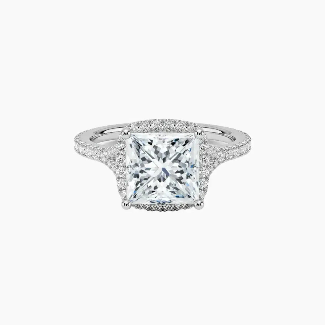 Lysandra Princess Hidden Halo 2.5 Carat Lab Grown Diamond Engagement Ring in 18K Yellow Gold
