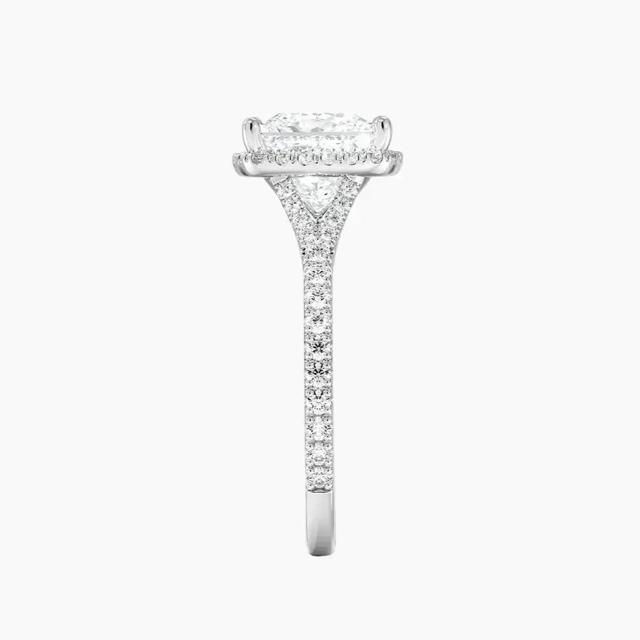 Lysandra Princess Hidden Halo 1 Carat Lab Grown Diamond Engagement Ring in 18K Rose Gold