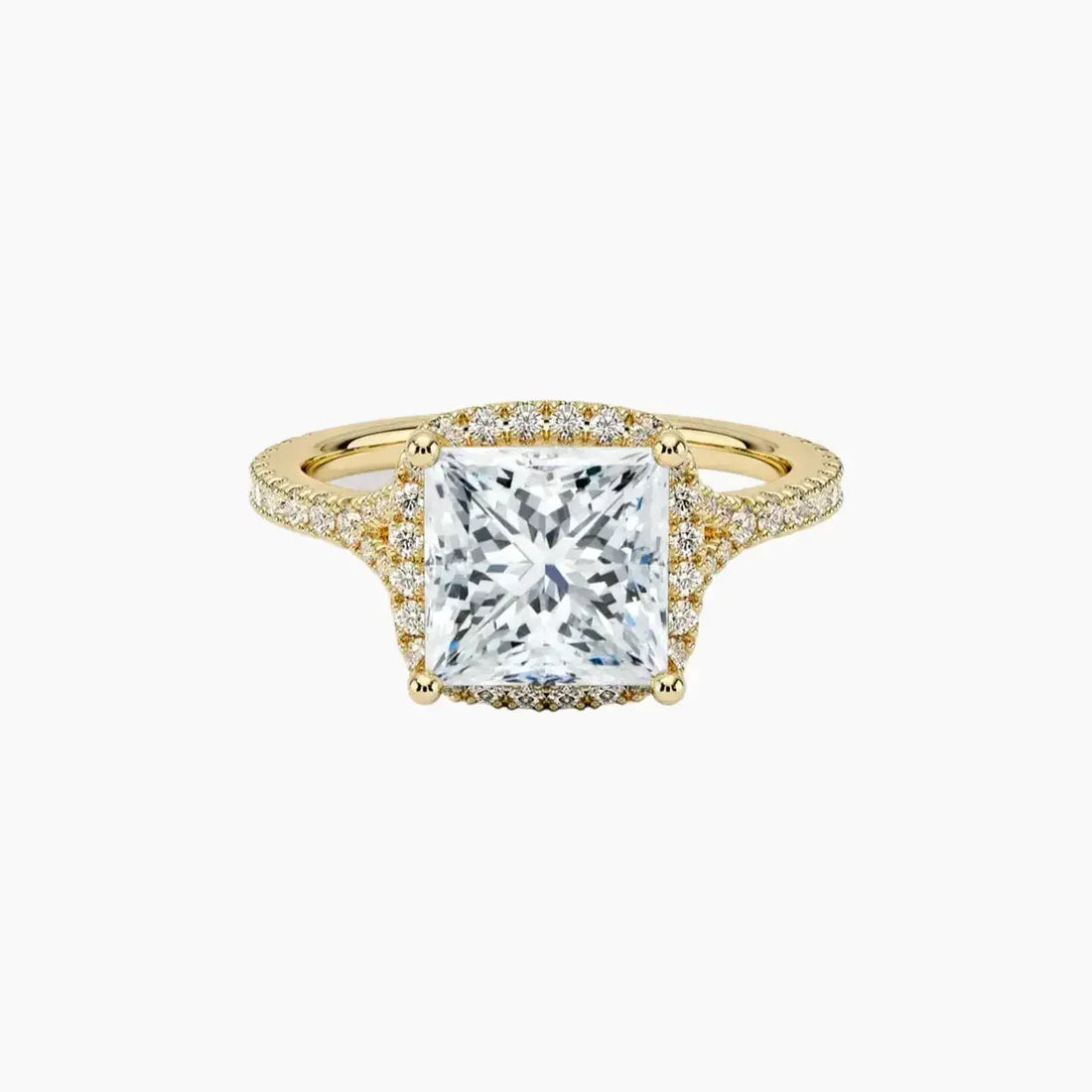 Lysandra Princess Hidden Halo 2.5 Carat Lab Grown Diamond Engagement Ring in 14K White Gold