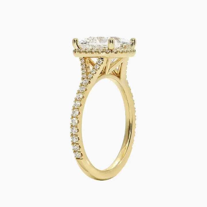 Lysandra Princess Hidden Halo 3 Carat Lab Grown Diamond Engagement Ring in 14K Rose Gold