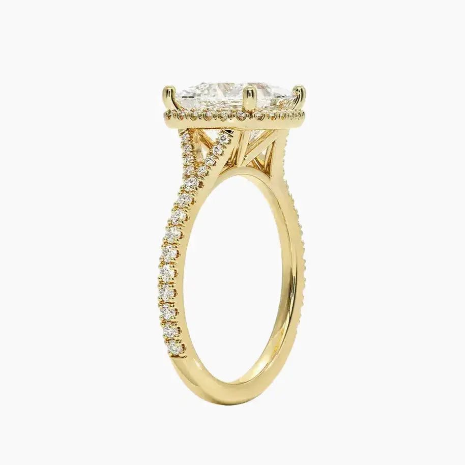 Lysandra Princess Hidden Halo 1.5 Carat Lab Grown Diamond Engagement Ring in 18K White Gold