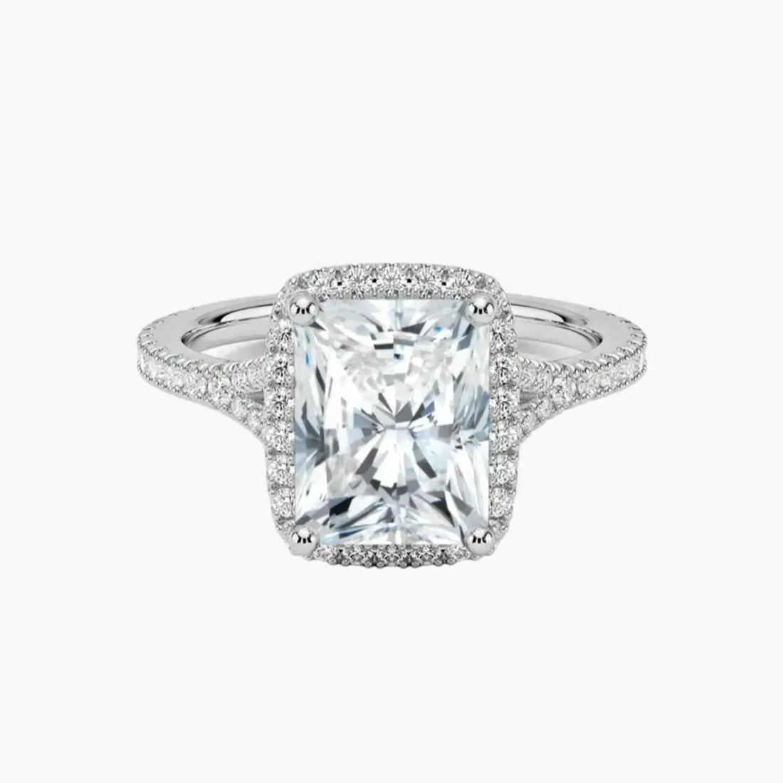 Lysandra Radiant Hidden Halo 1 Carat Lab Grown Diamond Engagement Ring in 18K Yellow Gold
