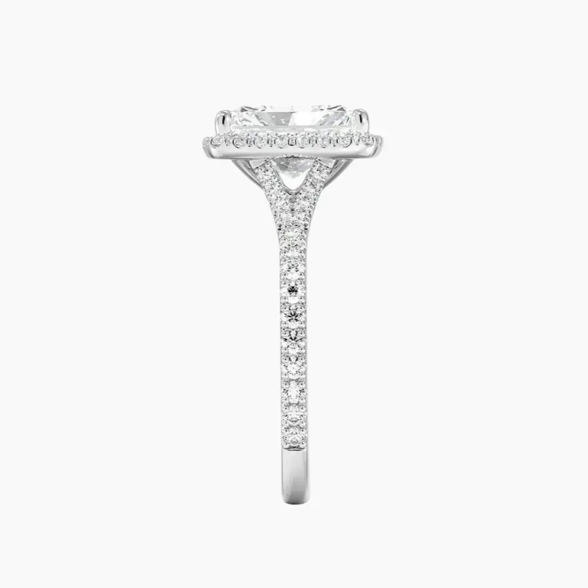 Lysandra Radiant Hidden Halo 1 Carat Lab Grown Diamond Engagement Ring in 18K Rose Gold