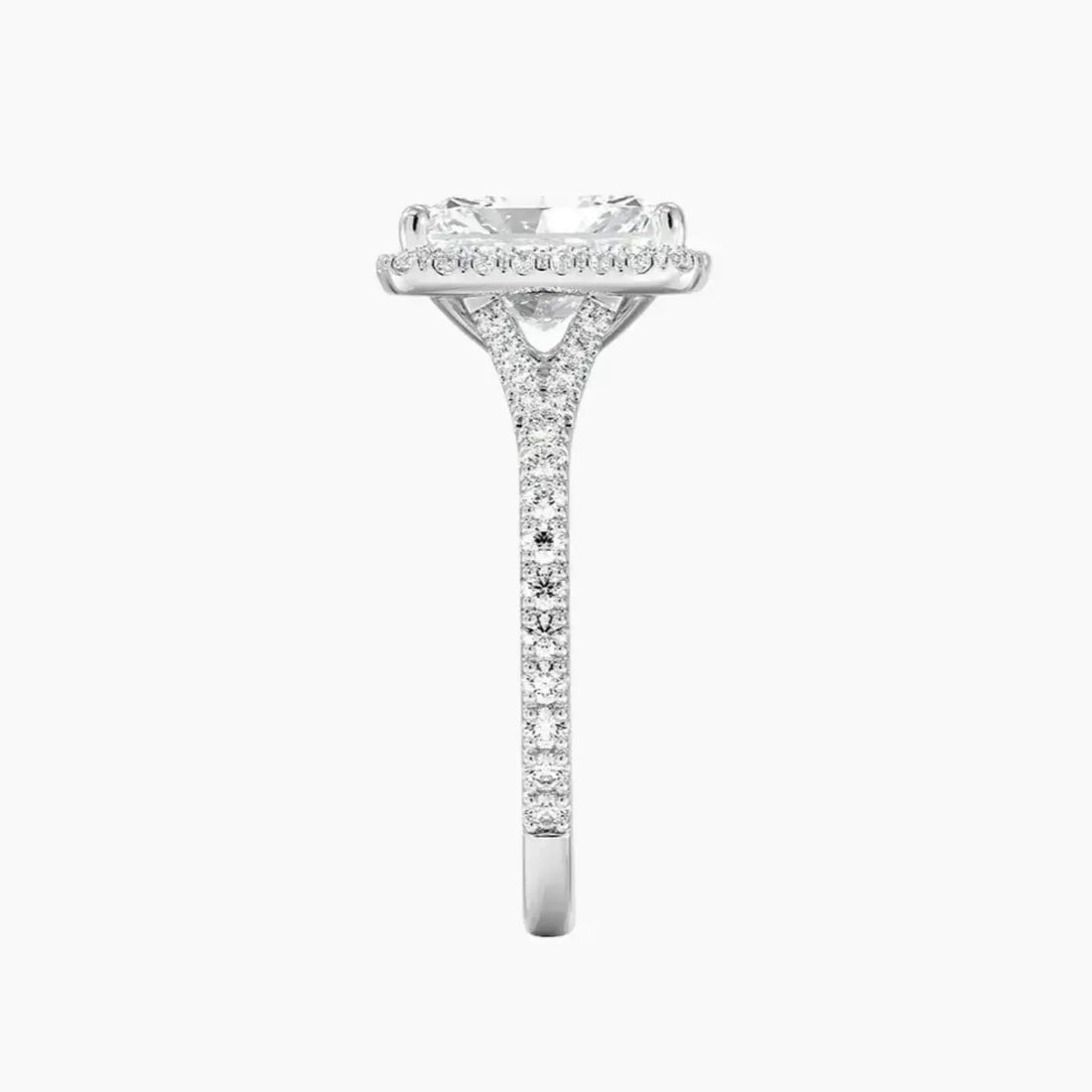 Lysandra Radiant Hidden Halo 1 Carat Lab Grown Diamond Engagement Ring in 18K Rose Gold