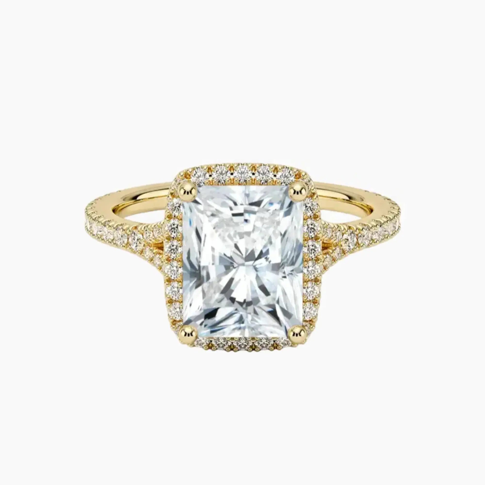 Lysandra Radiant Hidden Halo 2 Carat Lab Grown Diamond Engagement Ring in 18K White Gold