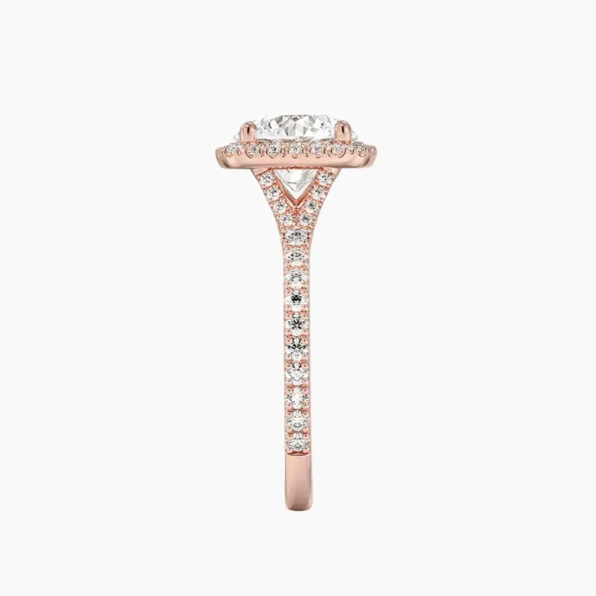 Lysandra Round Hidden Halo 1 Carat Lab Grown Diamond Engagement Ring in 18K Yellow Gold