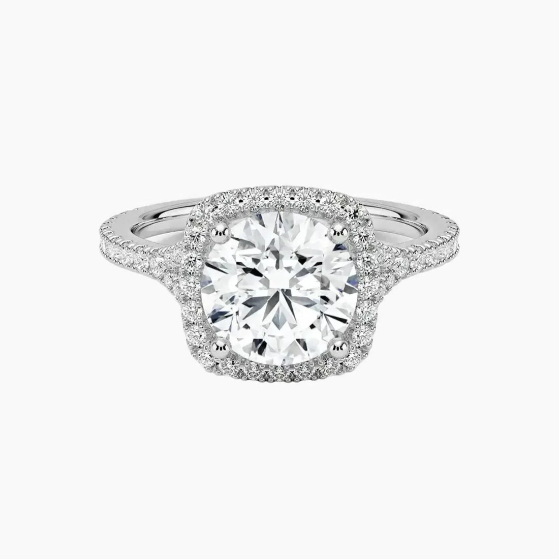 Lysandra Round Hidden Halo 1.5 Carat Lab Grown Diamond Engagement Ring in 18K Rose Gold
