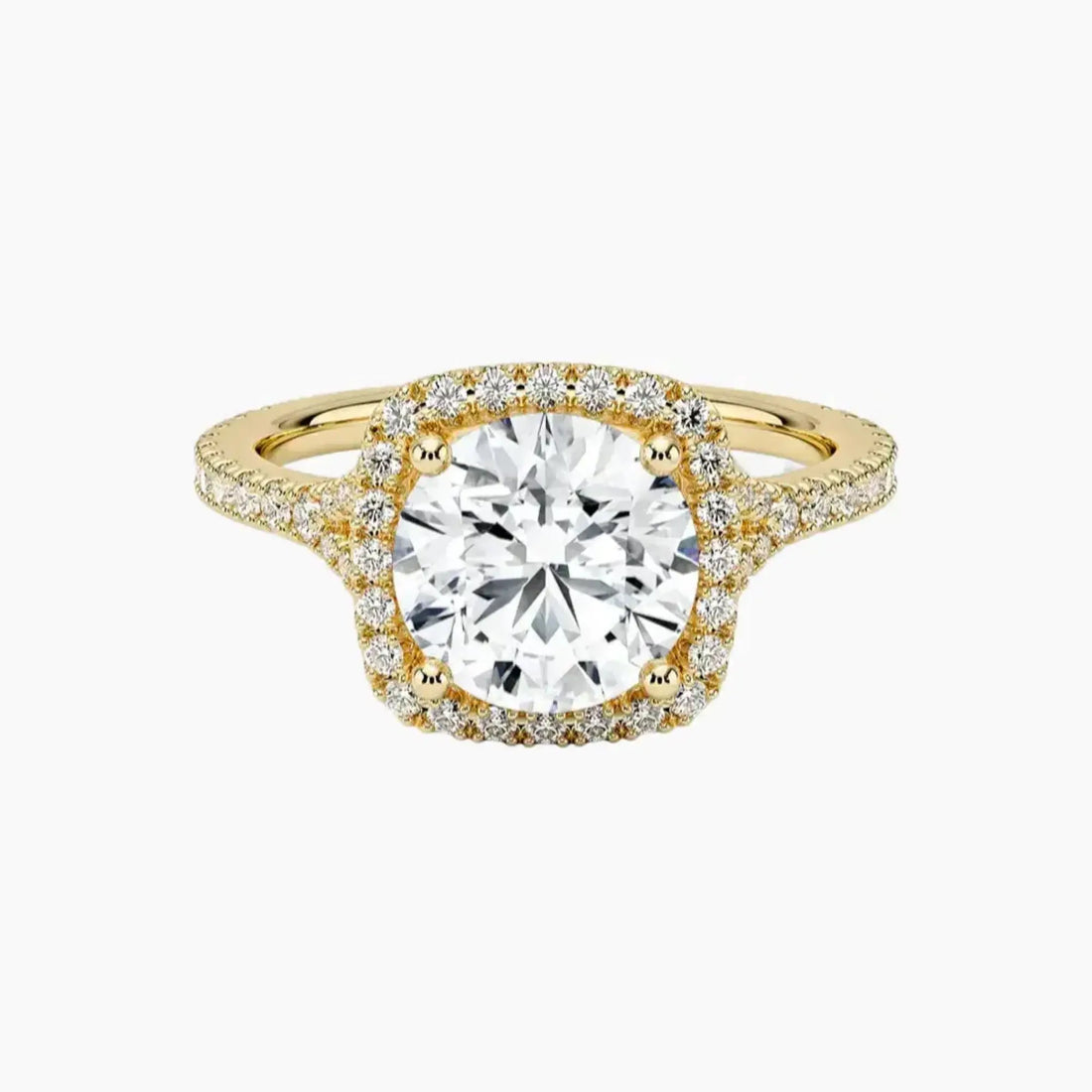 Lysandra Round Hidden Halo 2.5 Carat Lab Grown Diamond Engagement Ring in 18K White Gold