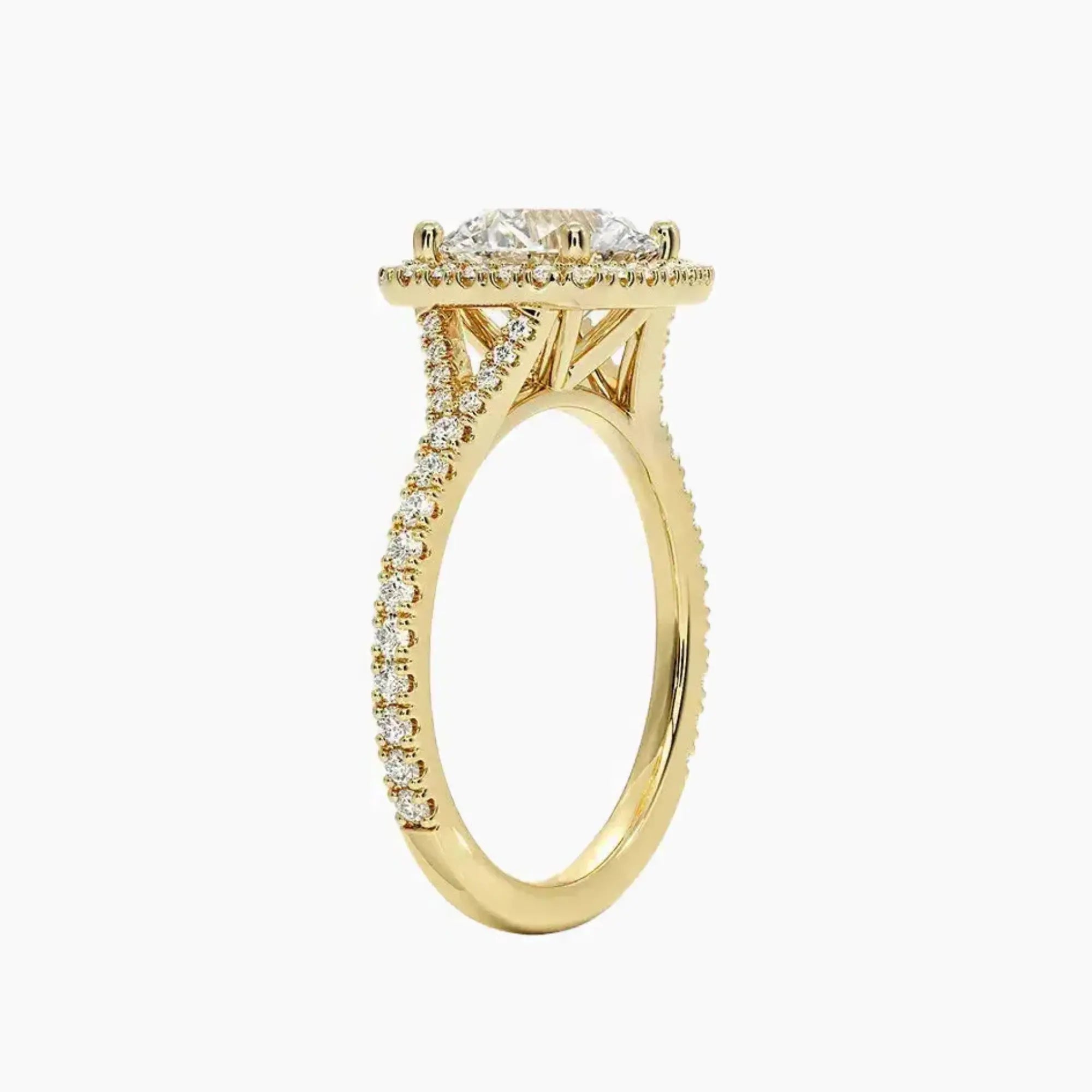 Lysandra Round Hidden Halo 1 Carat Lab Grown Diamond Engagement Ring in 14K Rose Gold