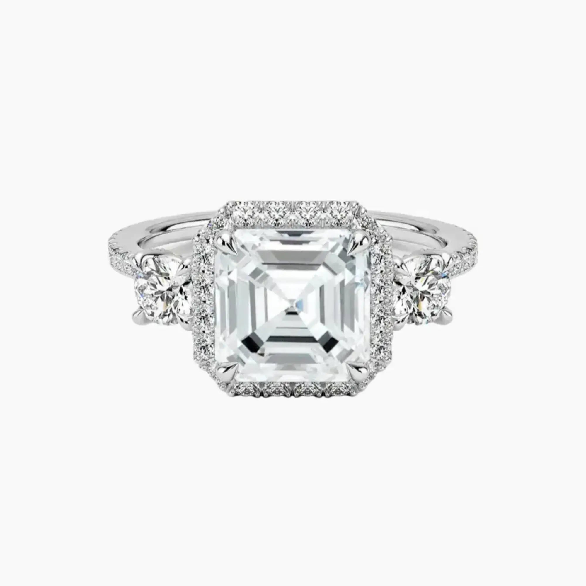 Brielle Asscher Hidden Halo 2 Carat Lab Grown Diamond Engagement Ring in 14K Rose Gold